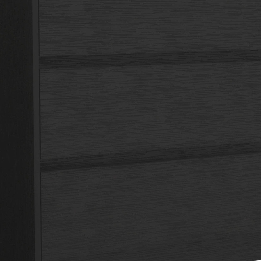 34" Black Wood Three Drawer Dresser