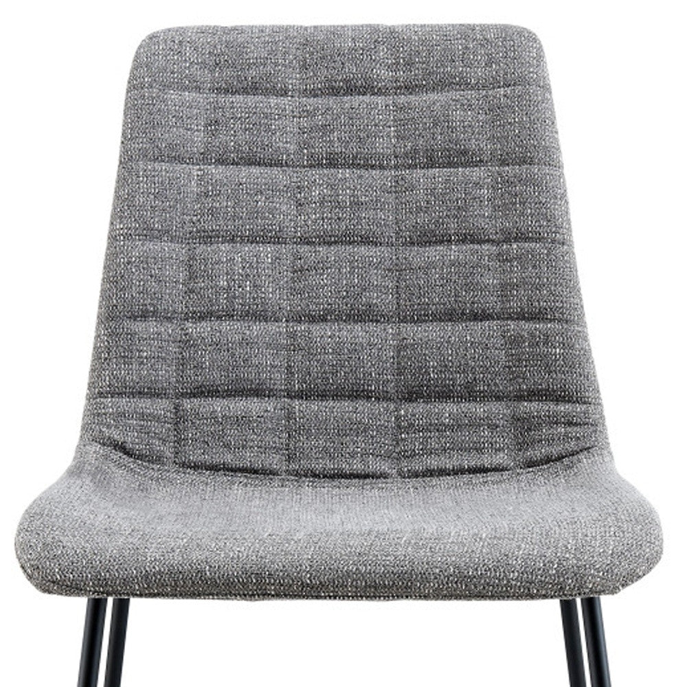 Set of Two Gray And Black Upholstered Fabric Dining Side Chairs