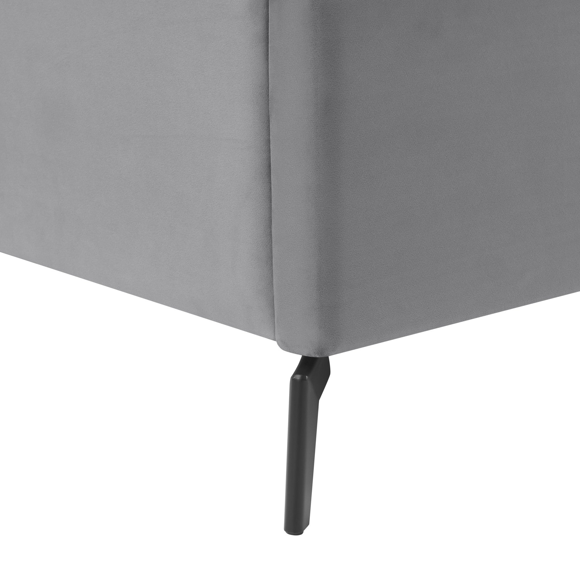 Light Gray Velvet Upholstered Full Bed Frame