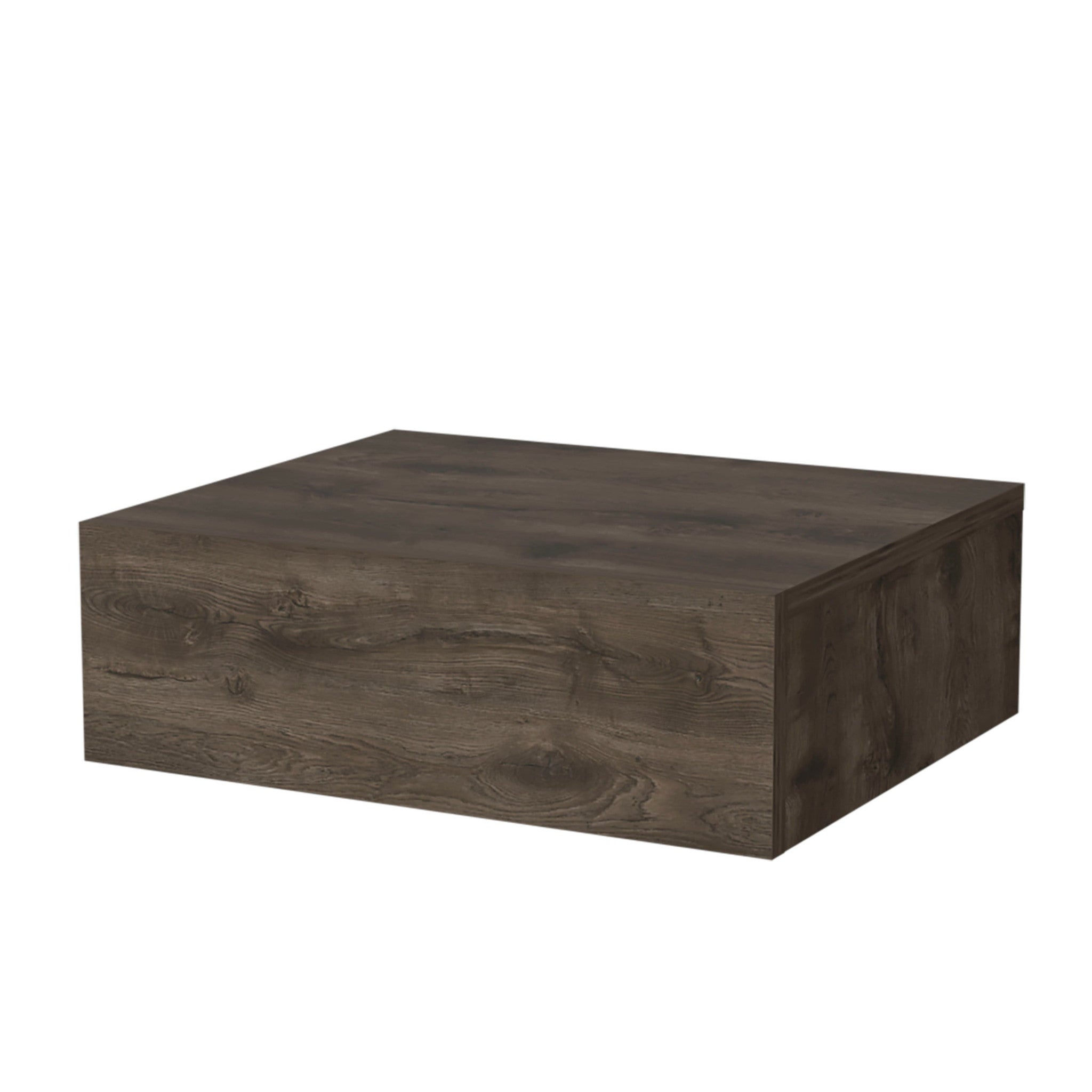 16" Brown Wood One Drawer Floating Nightstand