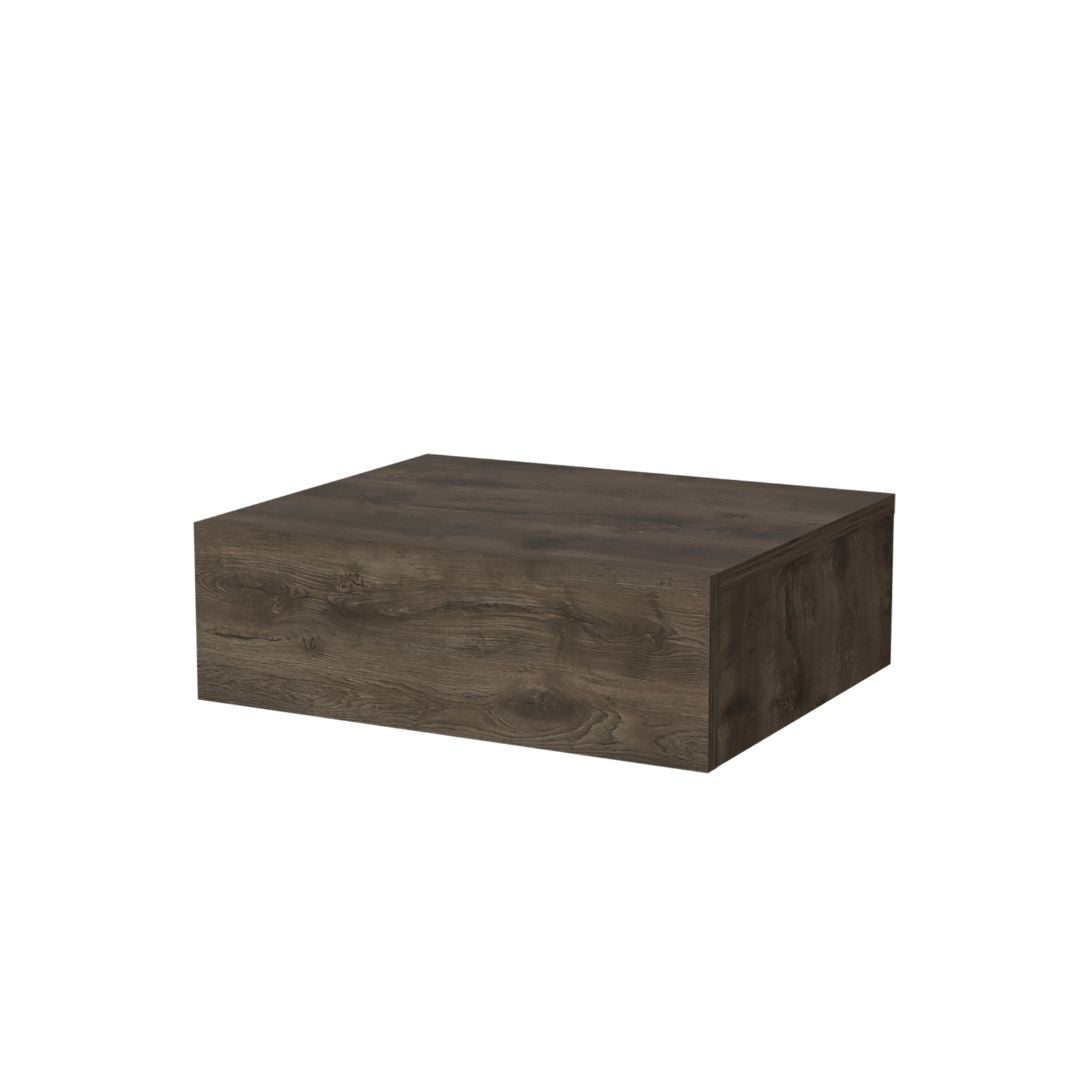 16" Brown Wood One Drawer Floating Nightstand