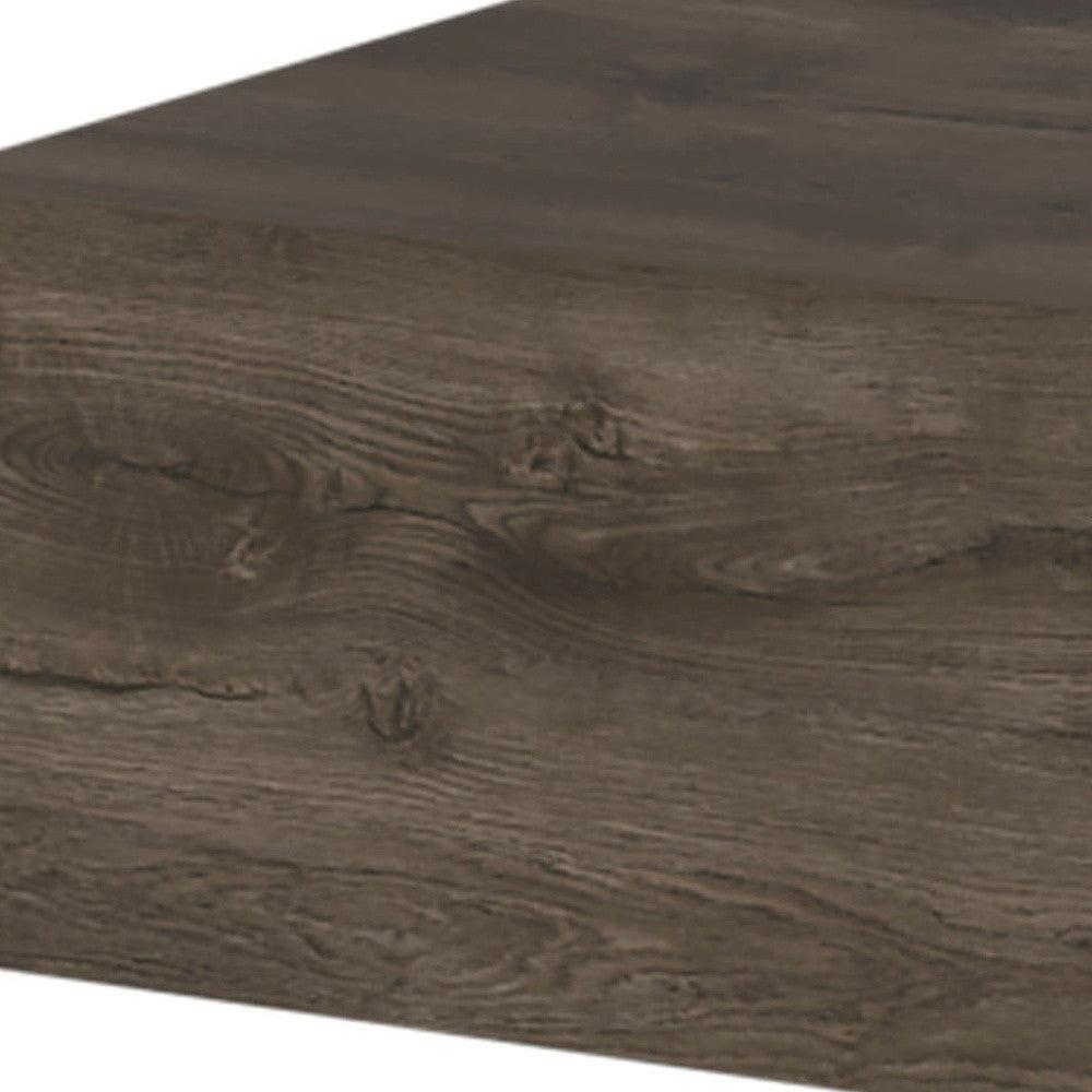 16" Brown Wood One Drawer Floating Nightstand