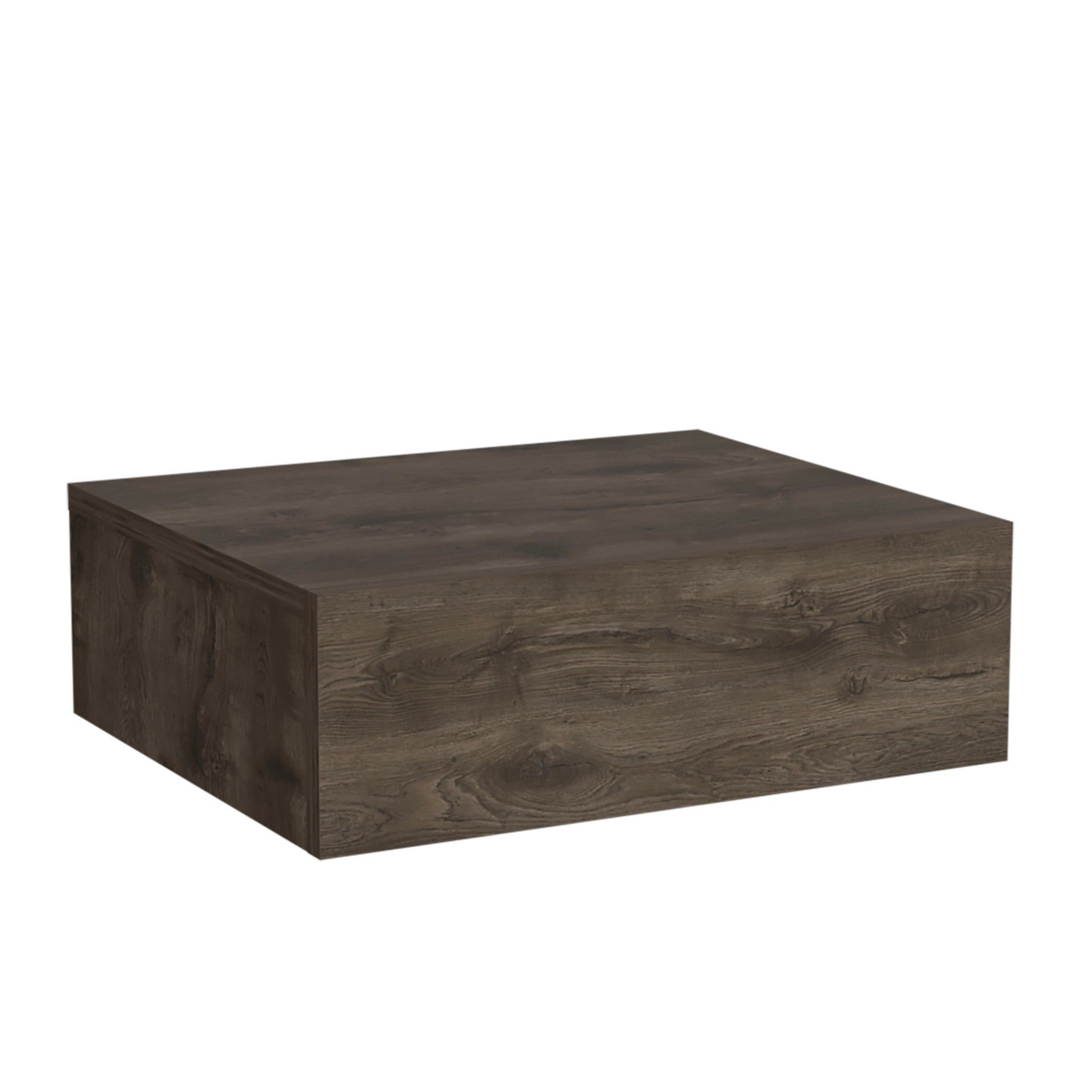 16" Brown Wood One Drawer Floating Nightstand