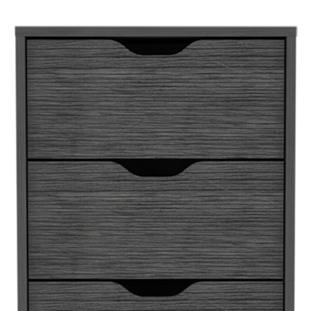 18" Gray Five Drawer Lingerie Chest Dresser