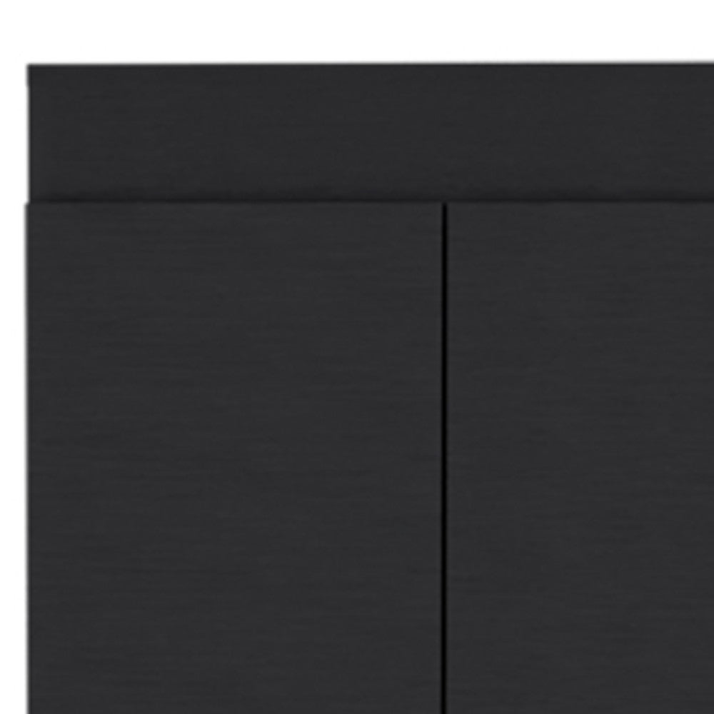 67" Black Wood Pantry Or Storage Closet