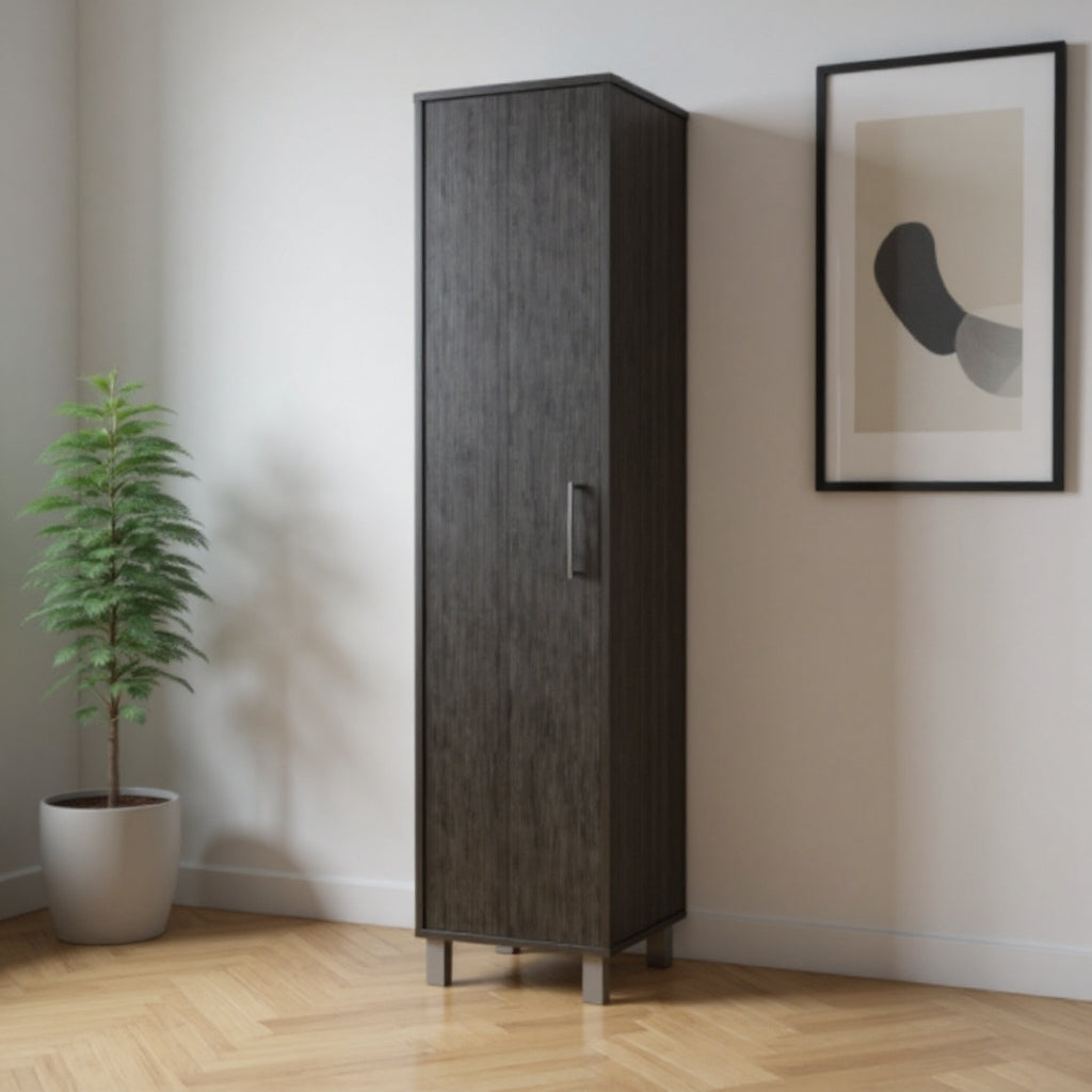 71" Gray Wood Pantry Or Storage Closet