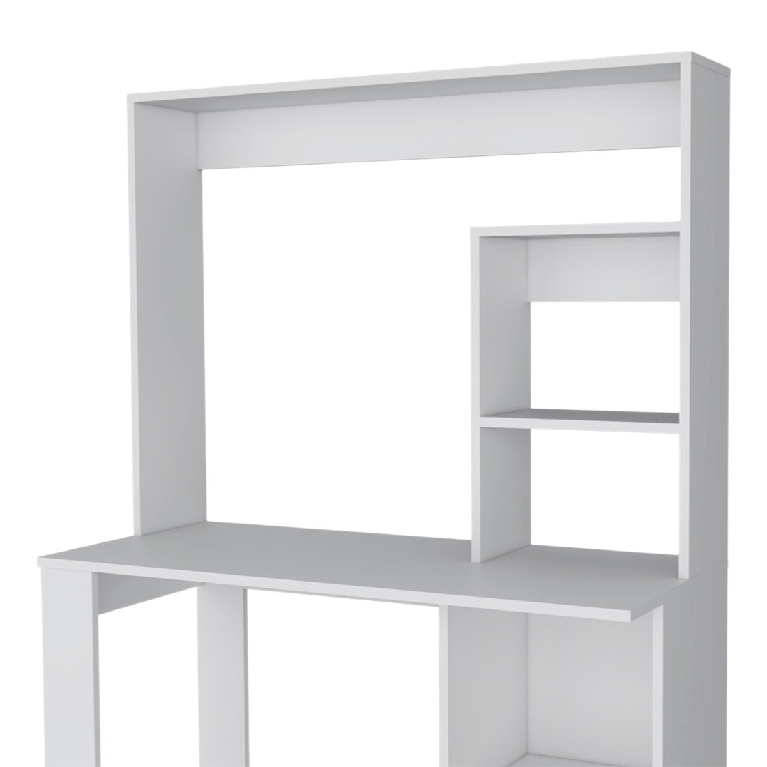 71" White Wood Four Tier Bookcase