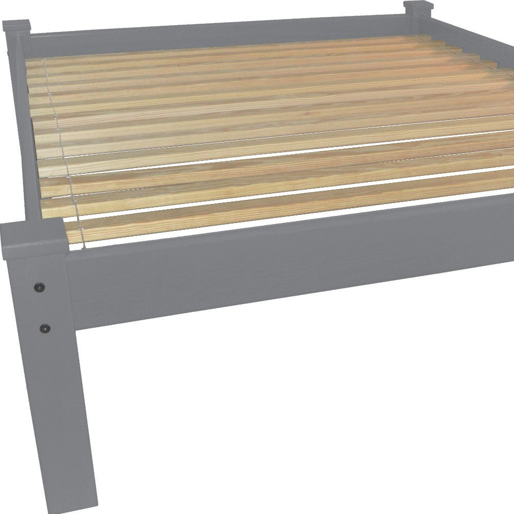 Gray Solid Wood Twin Bed Frame