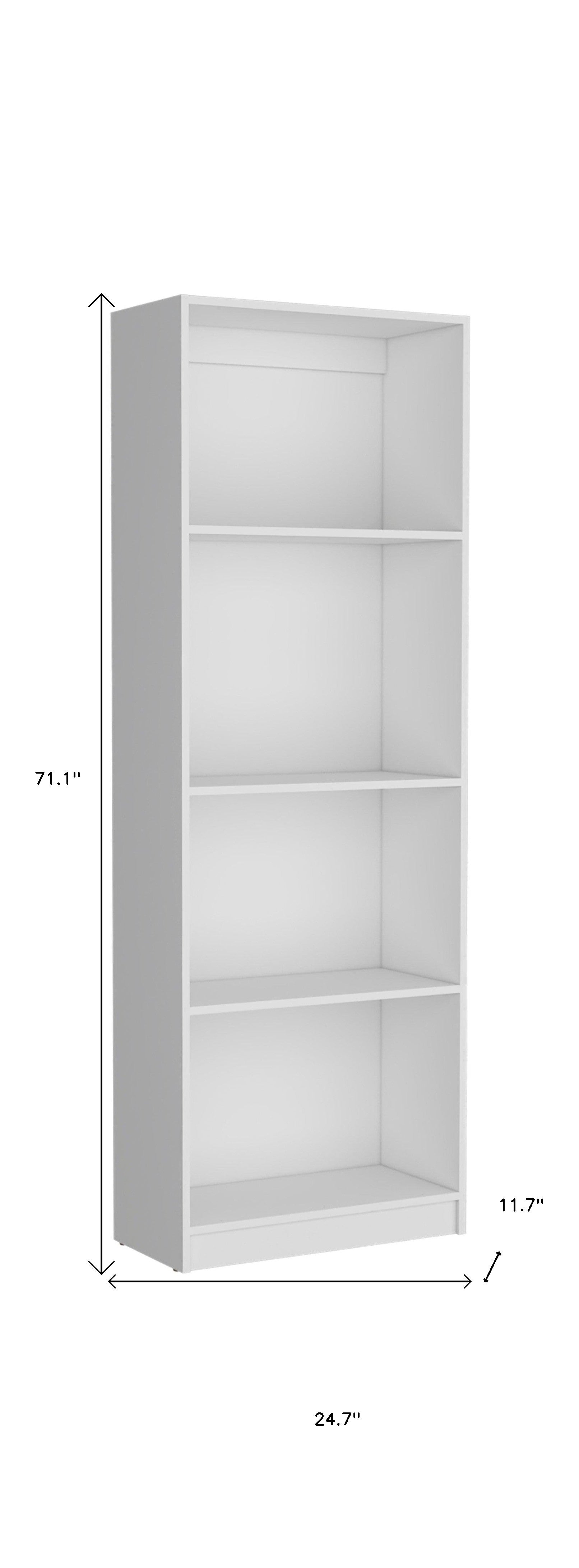 Set of Three White Wood Ten Tier Modular Bookcase with Four Doors