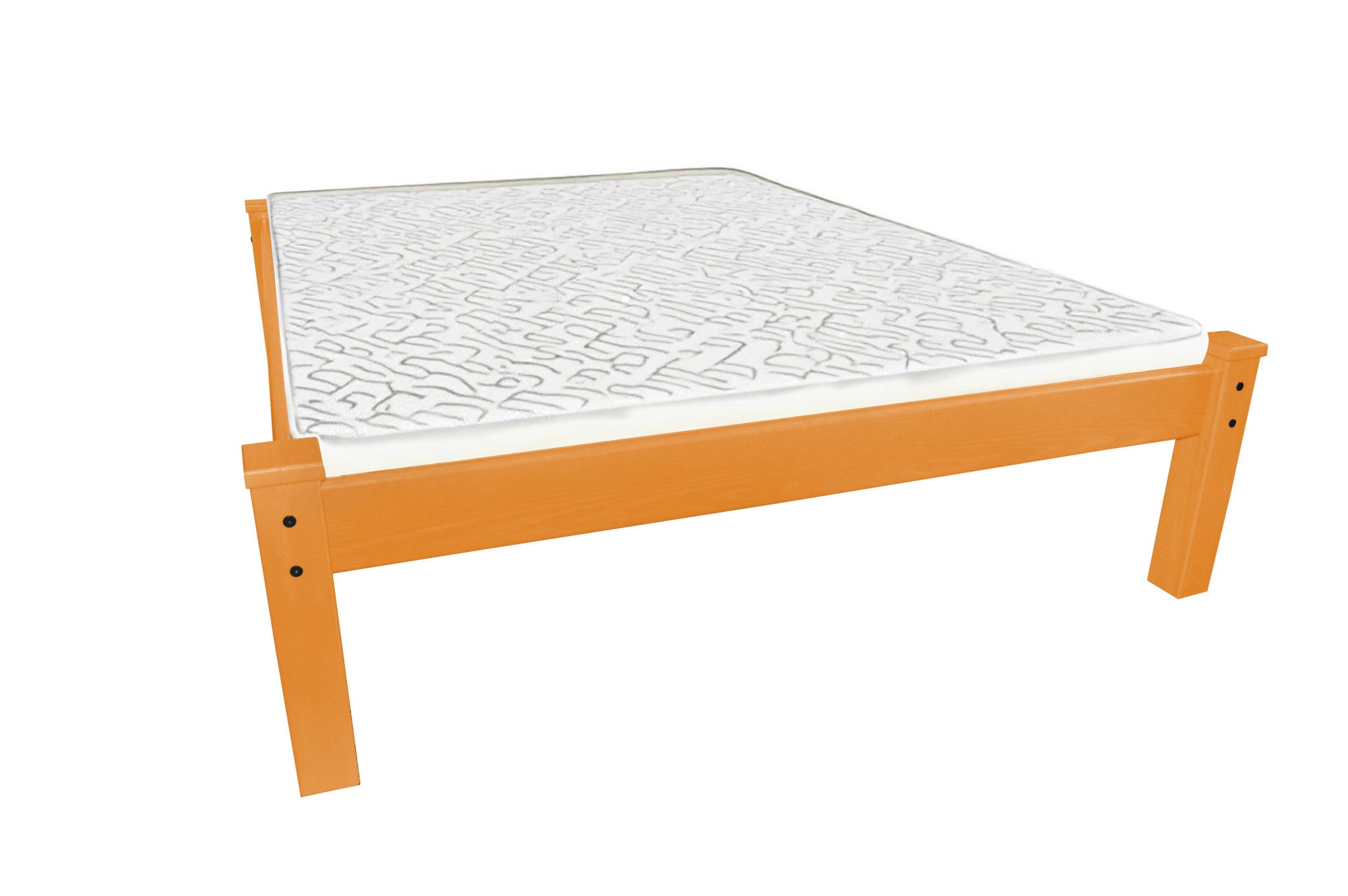 Yellow Solid Wood Queen Bed Frame