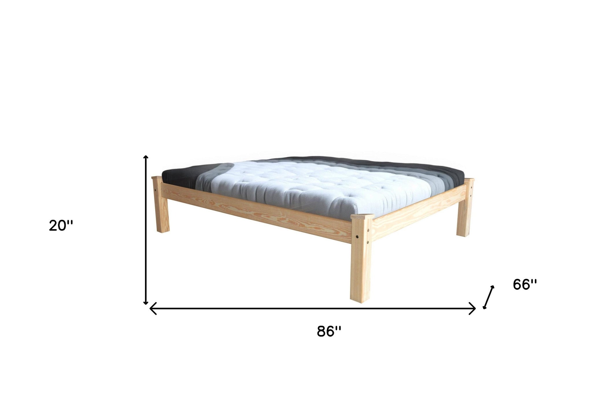 Natural Solid Wood Queen Bed Frame