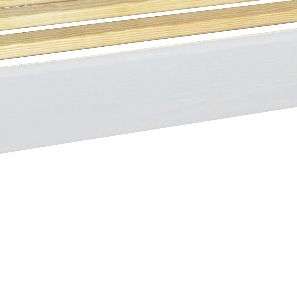 White Solid Wood Queen Bed Frame