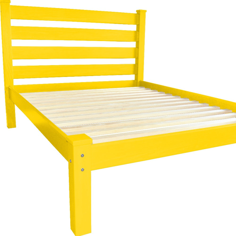 Canary Yellow Solid Wood Twin Bed Frame