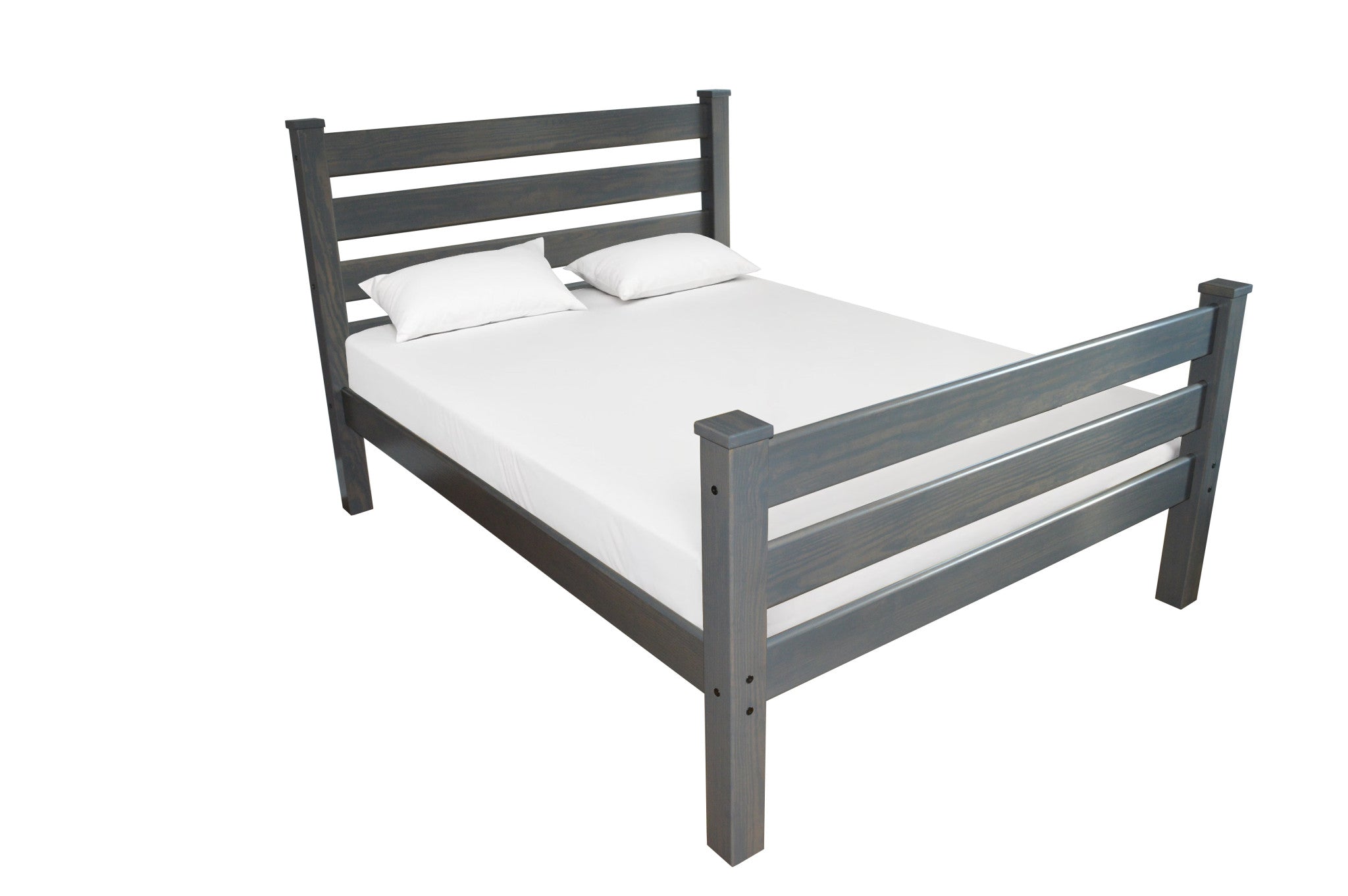 Gray Solid Wood Twin Bed Frame