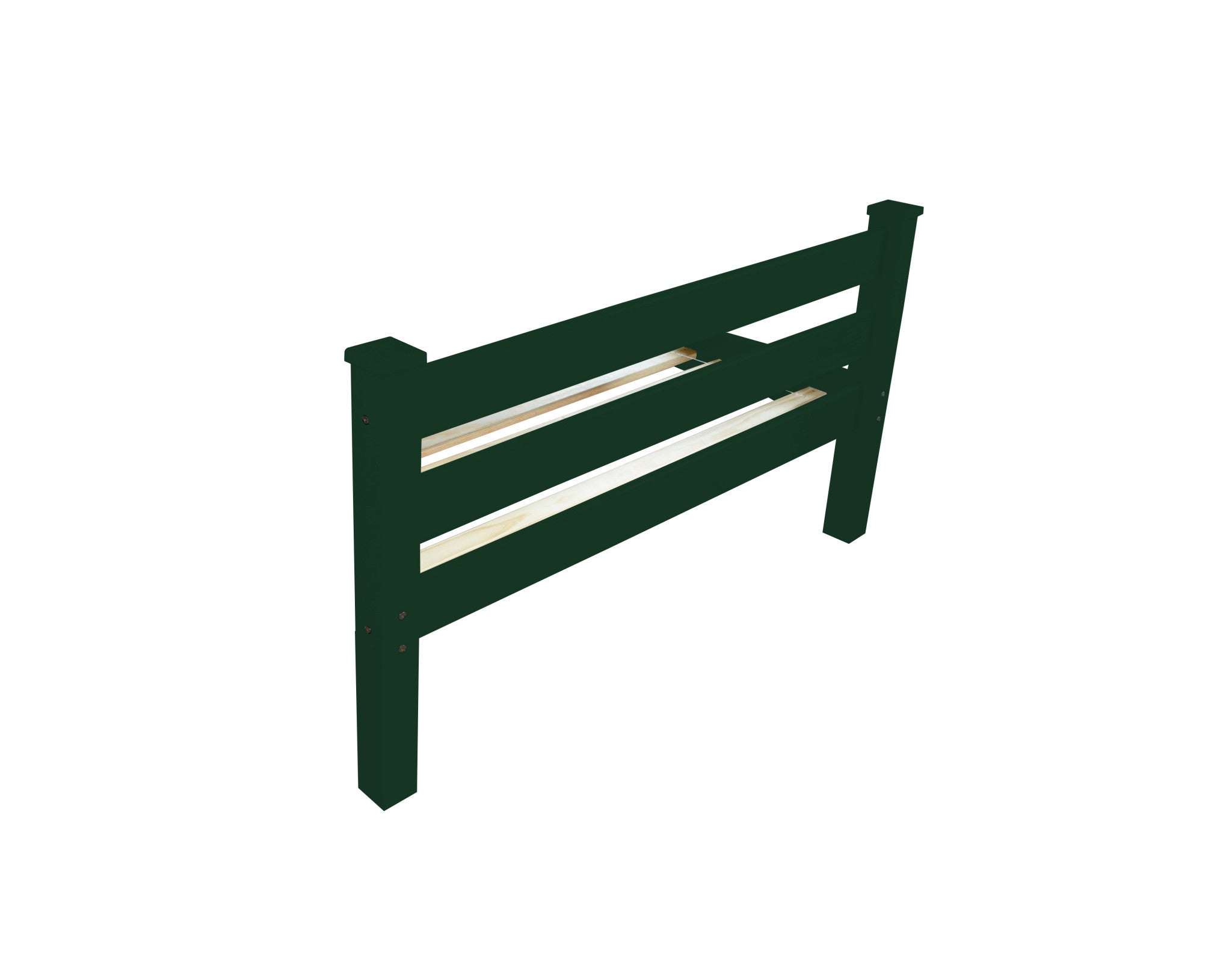Dark Green Solid Wood Queen Bed Frame