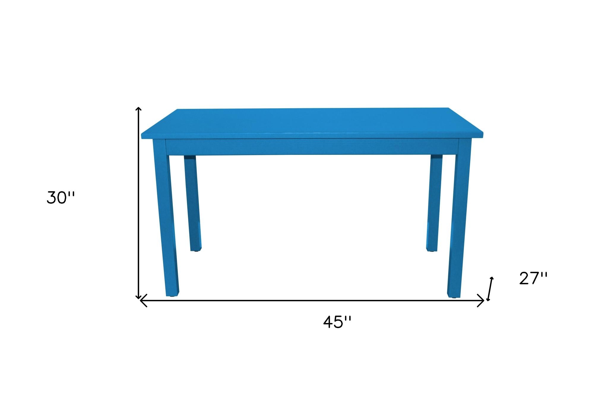 48" Caribbean Blue Solid Wood Dining Table