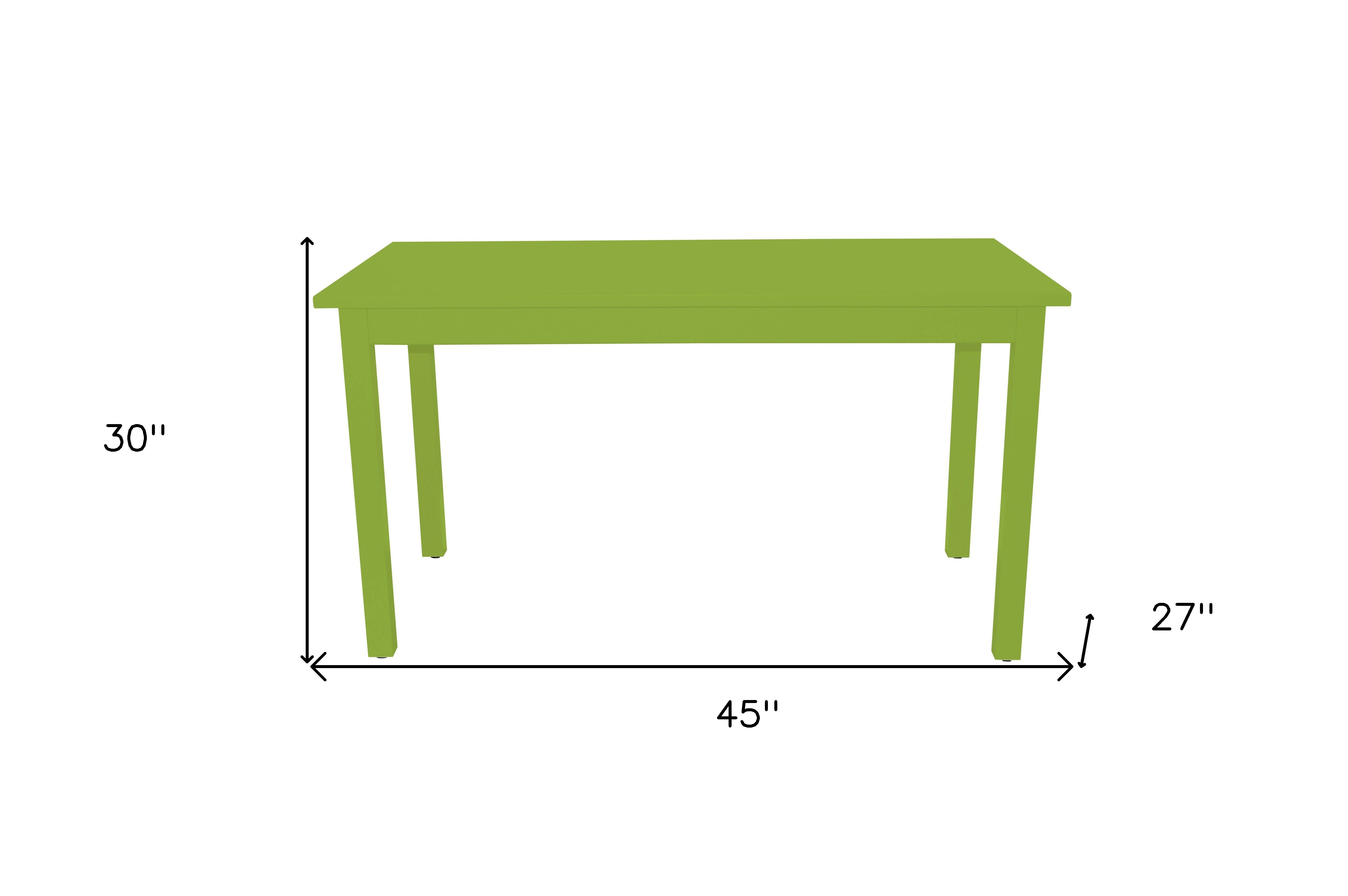 48" Chartreuse Solid Wood Dining Table