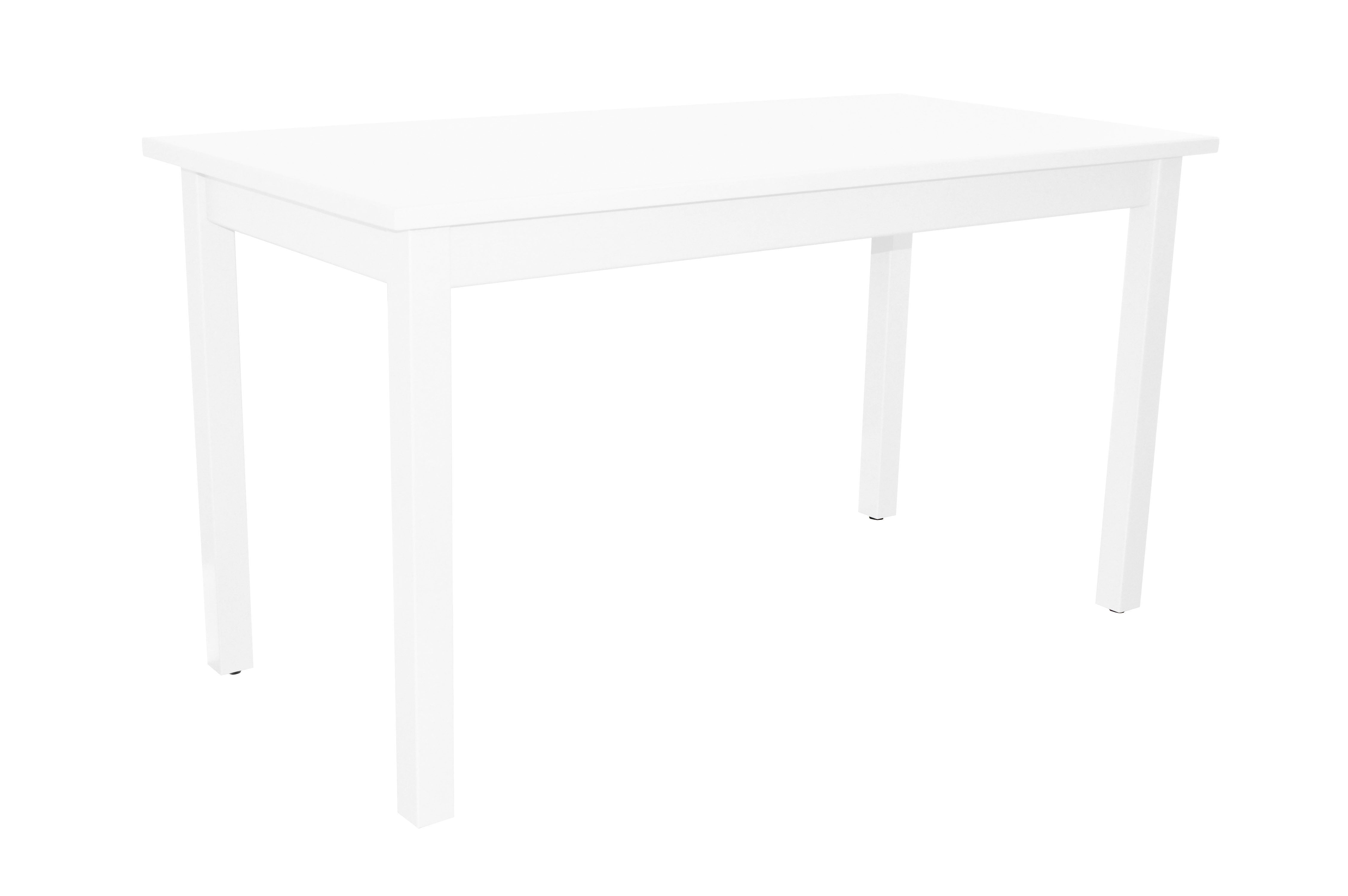 60" White Solid Wood Dining Table