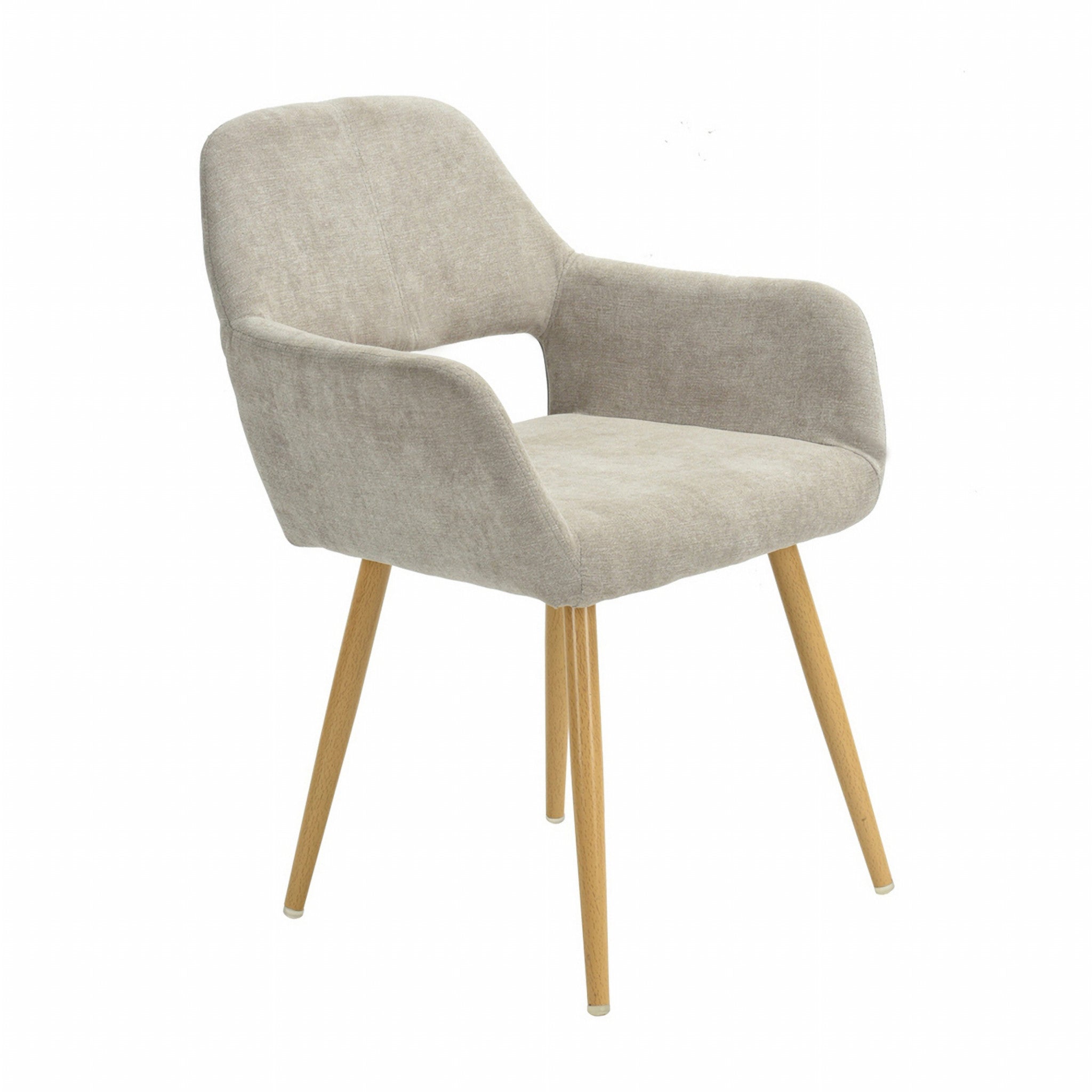 22" Gray and Brown Upholstered Arm Chair