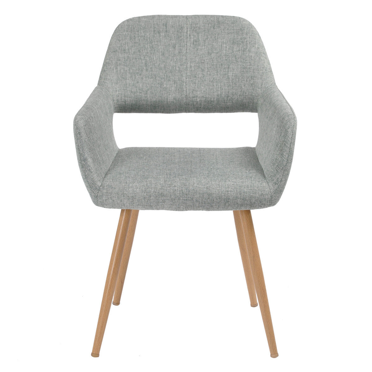 22" Gray and Brown Upholstered Arm Chair