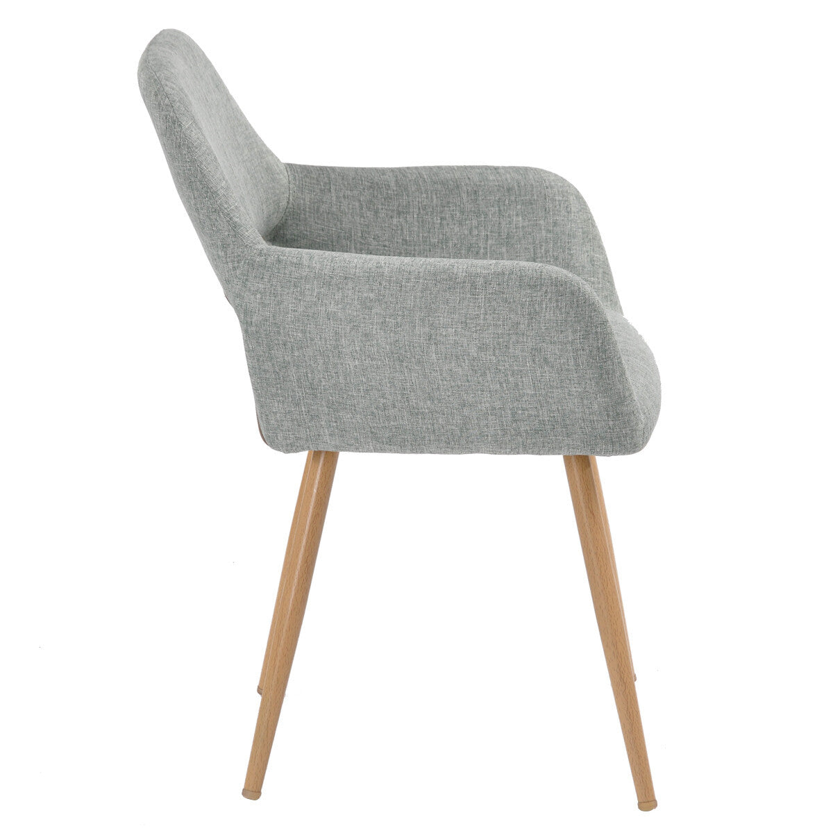 22" Gray and Brown Upholstered Arm Chair