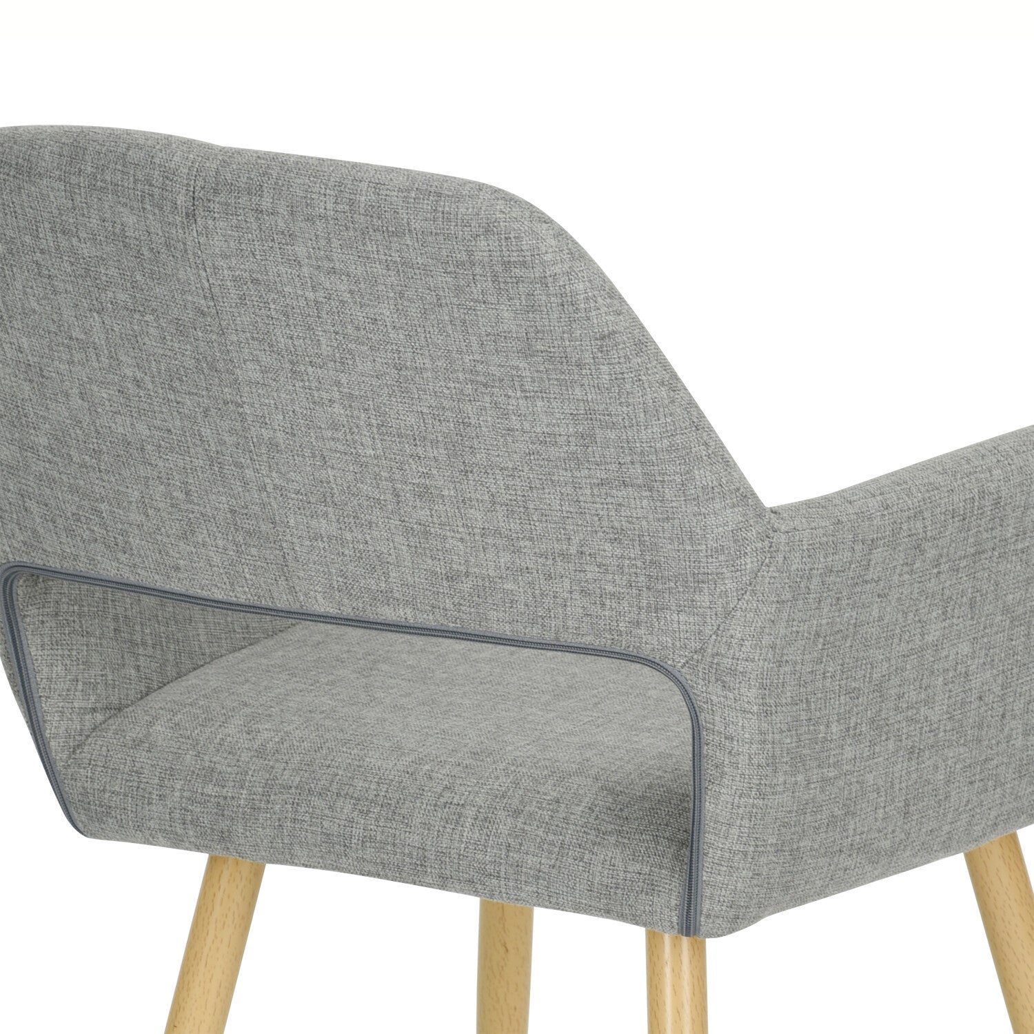 22" Gray and Brown Upholstered Arm Chair