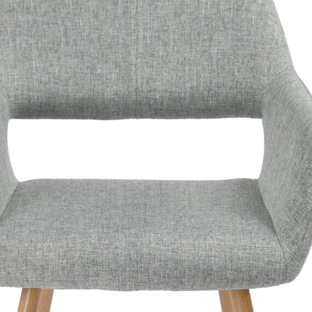 22" Gray and Brown Upholstered Arm Chair