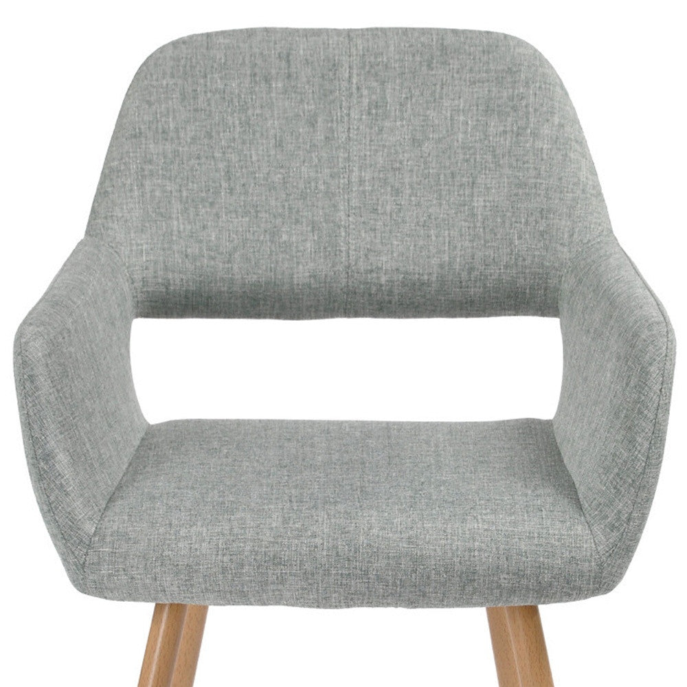 22" Gray and Brown Upholstered Arm Chair