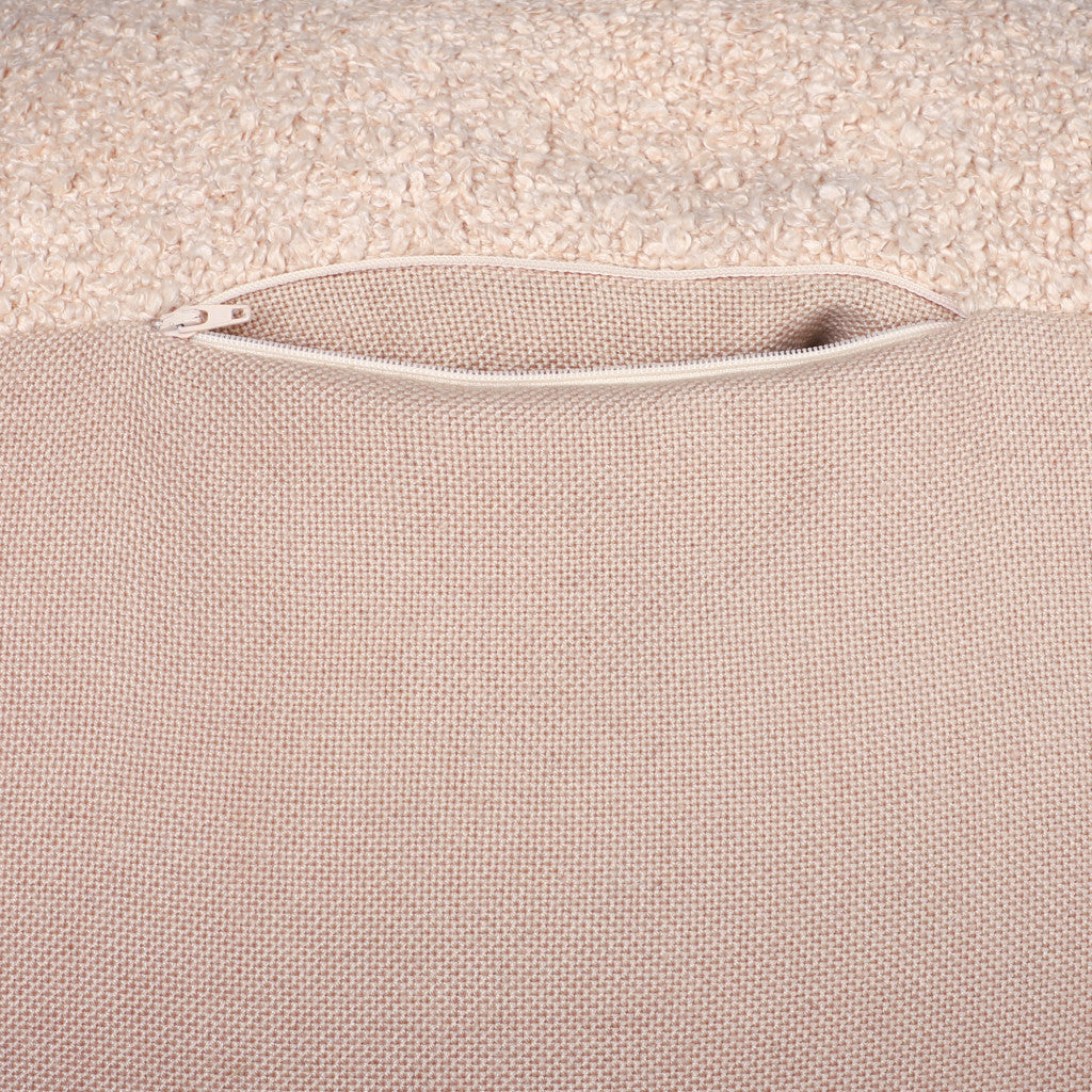 18" Taupe Polyester Cube Outdoor Pouf Ottoman