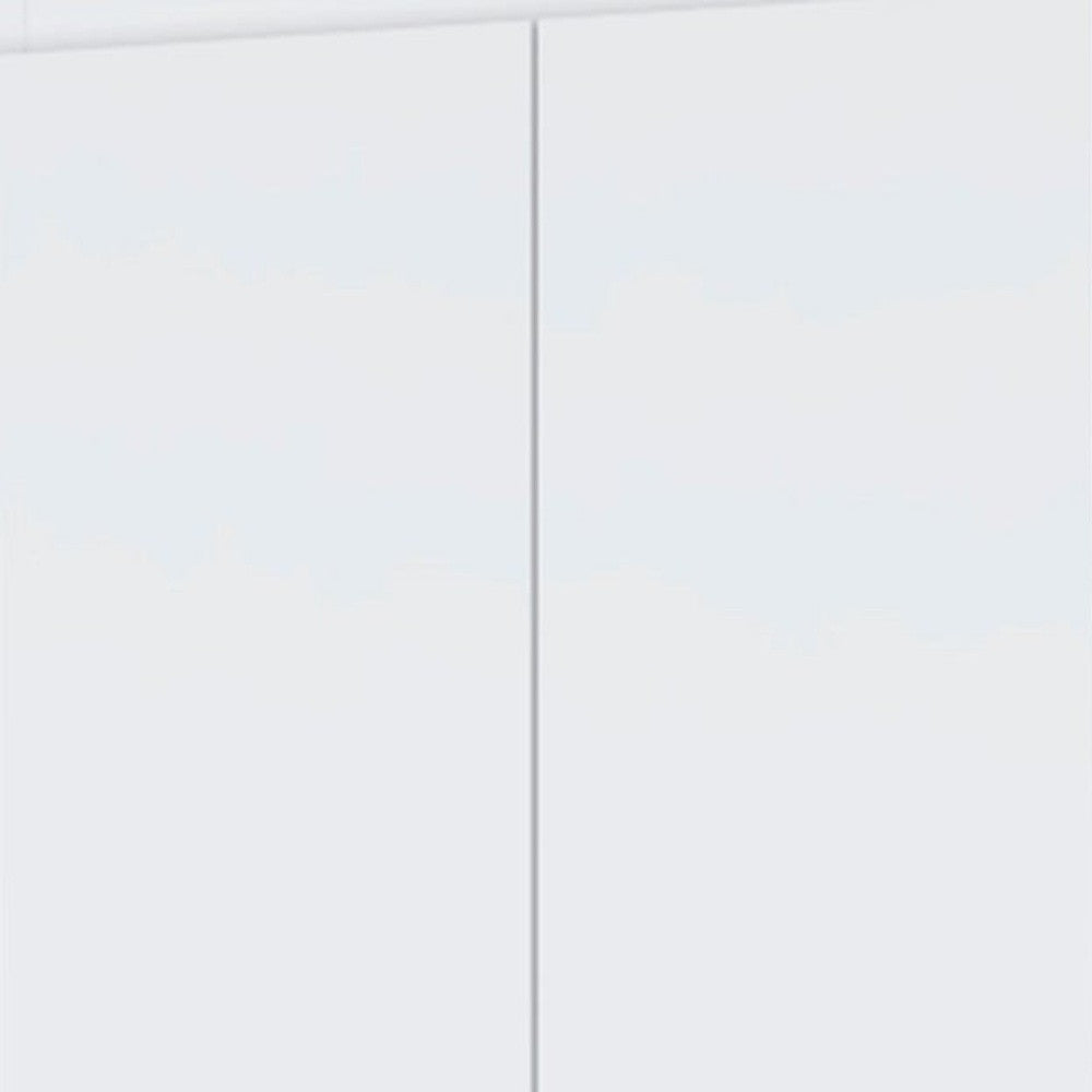 70" White Wood Four Door Two Drawer Combo Dresser