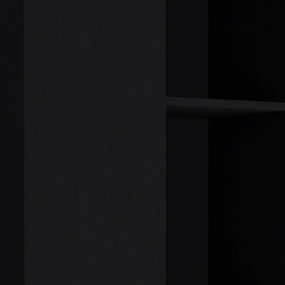 67" Black Wood Two Door Pantry Or Storage Closet