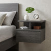 12" Gray Wood One Drawer Floating Nightstand