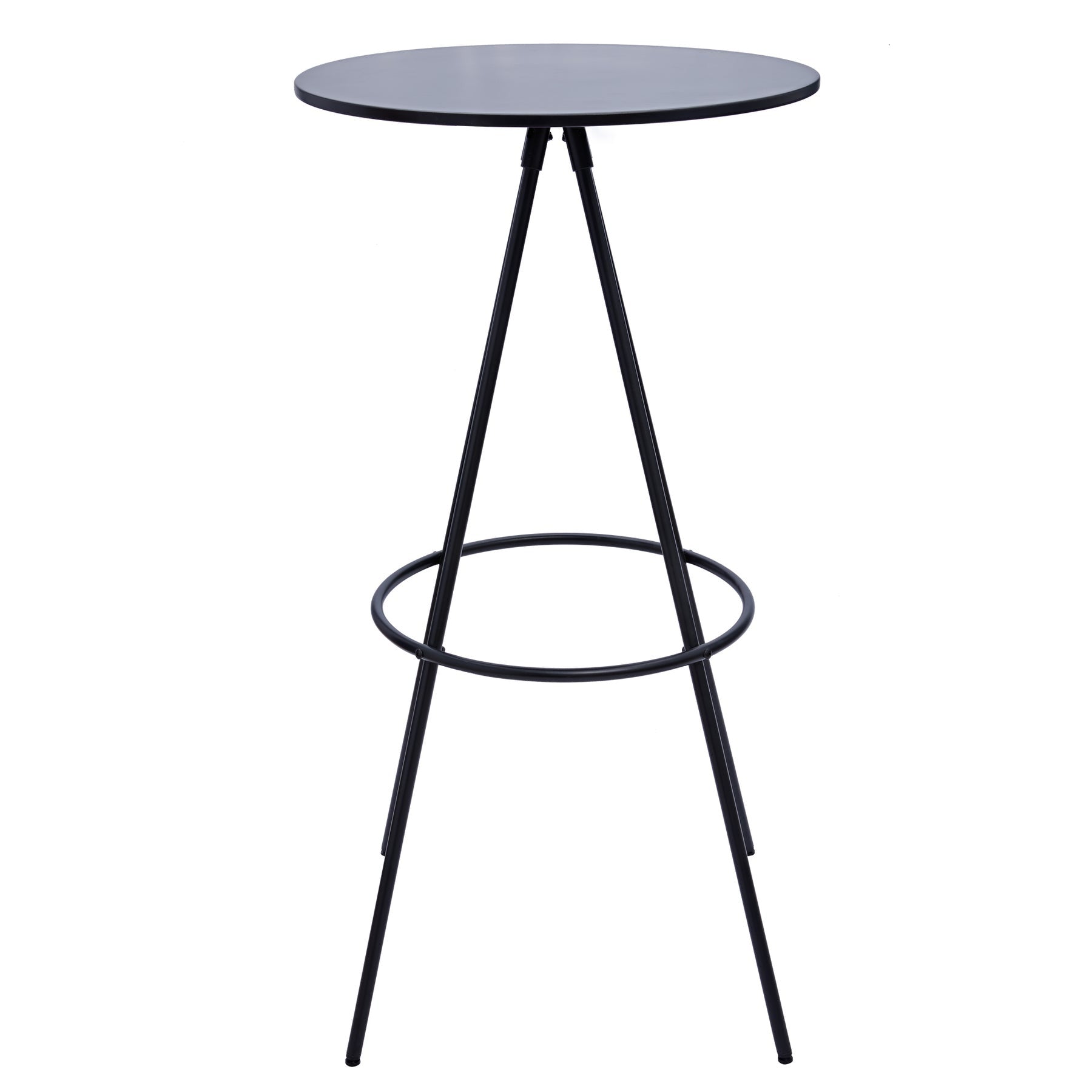 31" Black Wood and Iron Rounded Bar Table