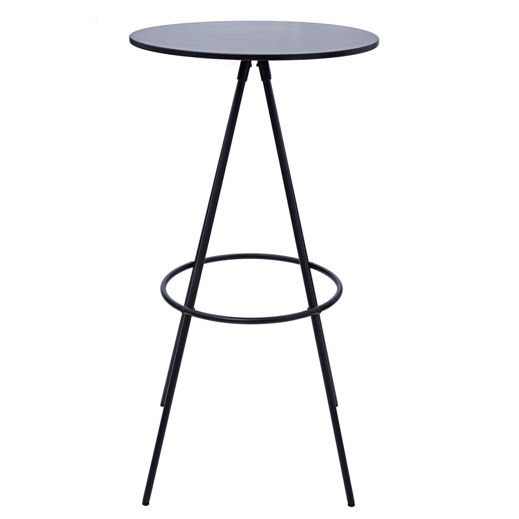 31" Black Wood and Iron Rounded Bar Table