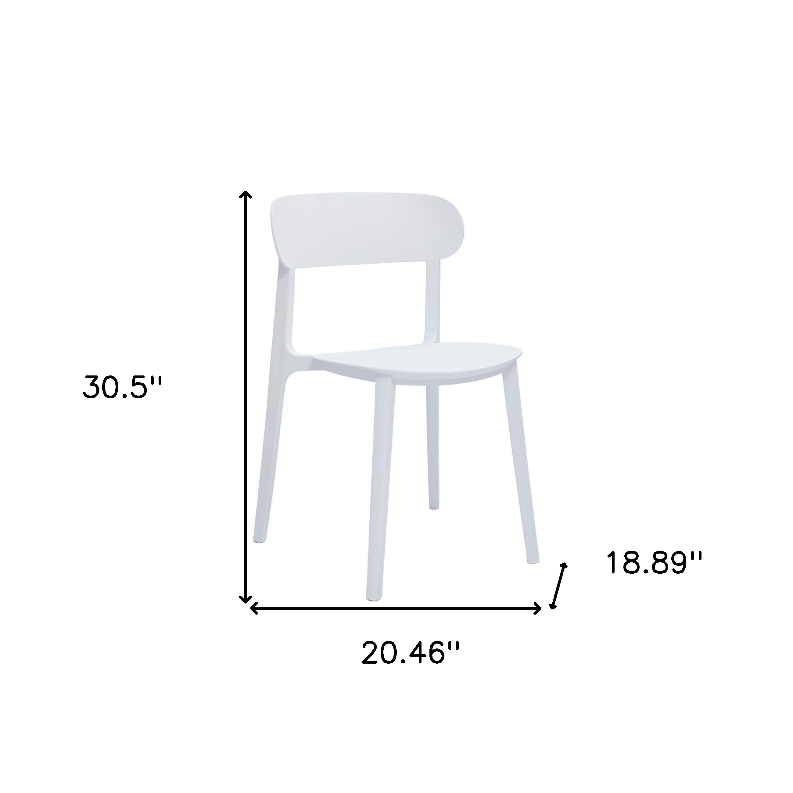 Set of Four White Heavy Duty Plastic Dining Side Chairs