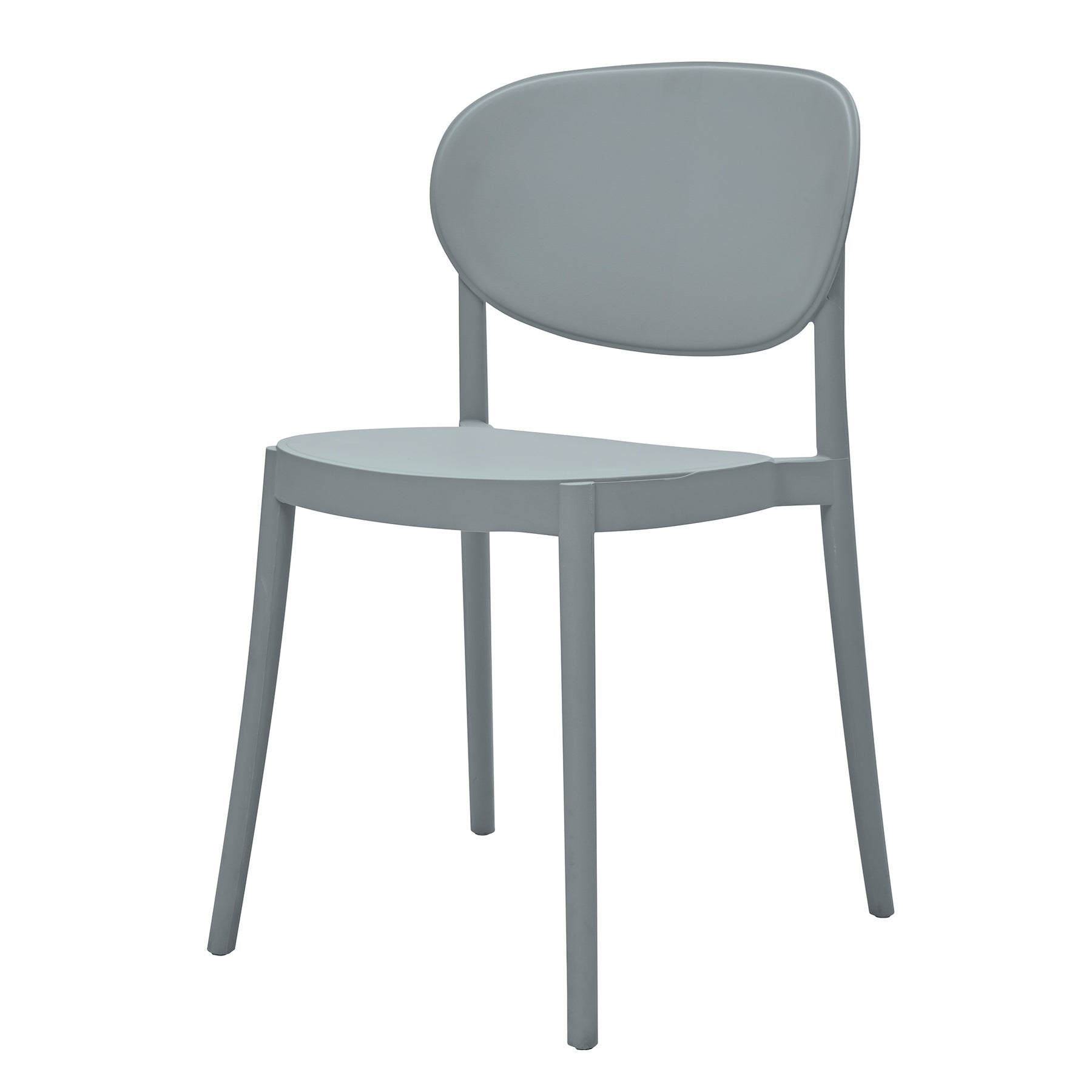 Set of Four Gray Heavy Duty Plastic Dining Side Chairs