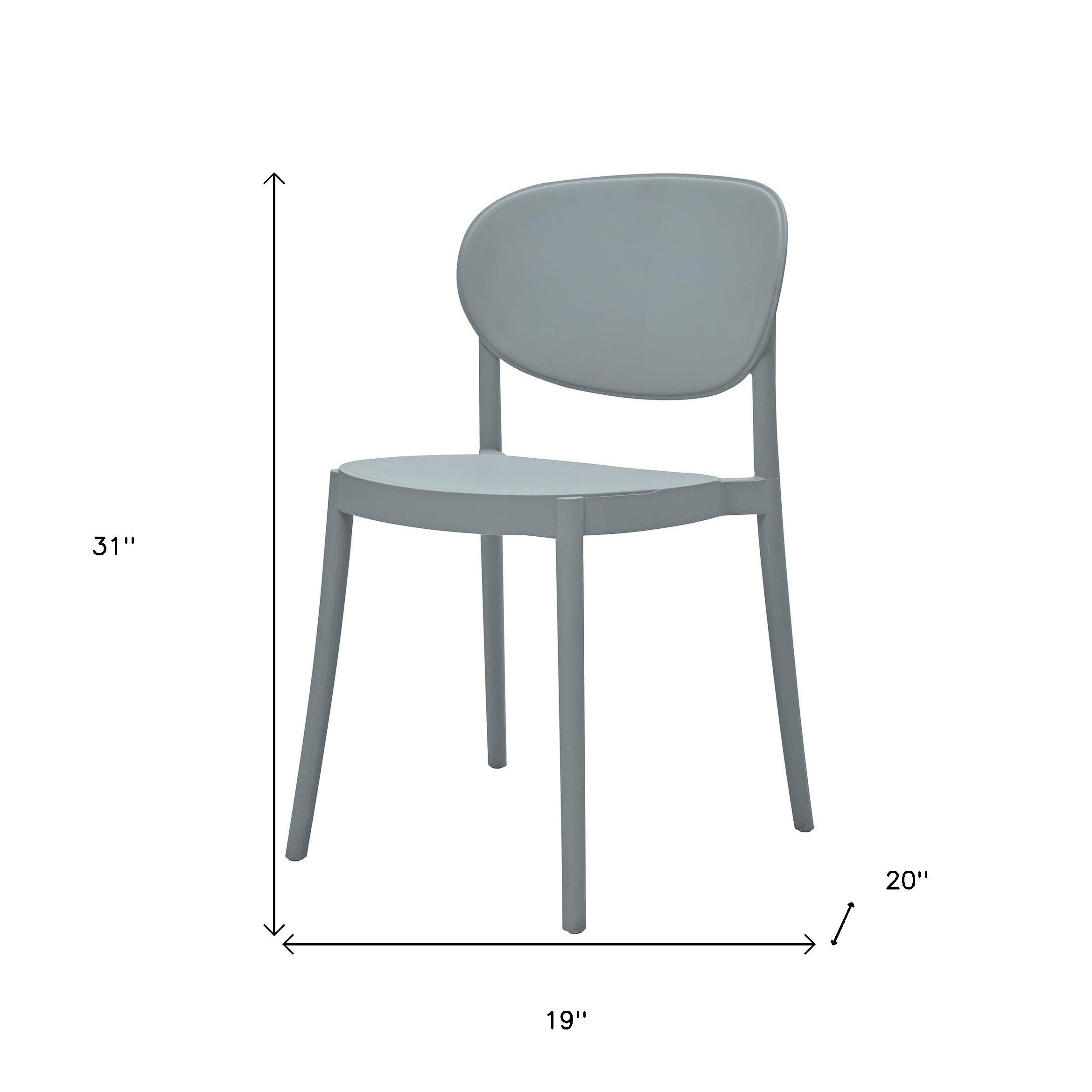 Set of Four Gray Heavy Duty Plastic Dining Side Chairs