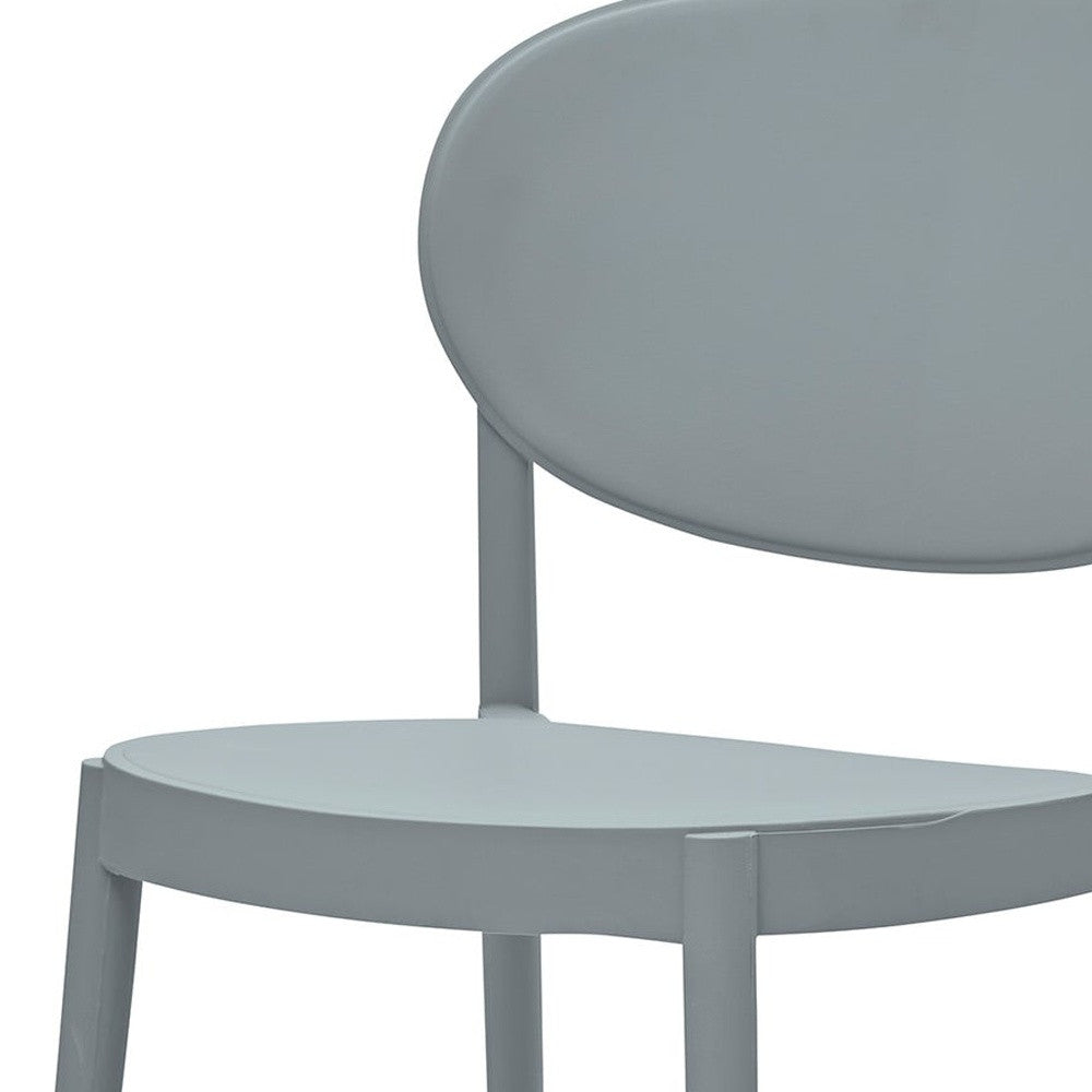 Set of Four Gray Heavy Duty Plastic Dining Side Chairs