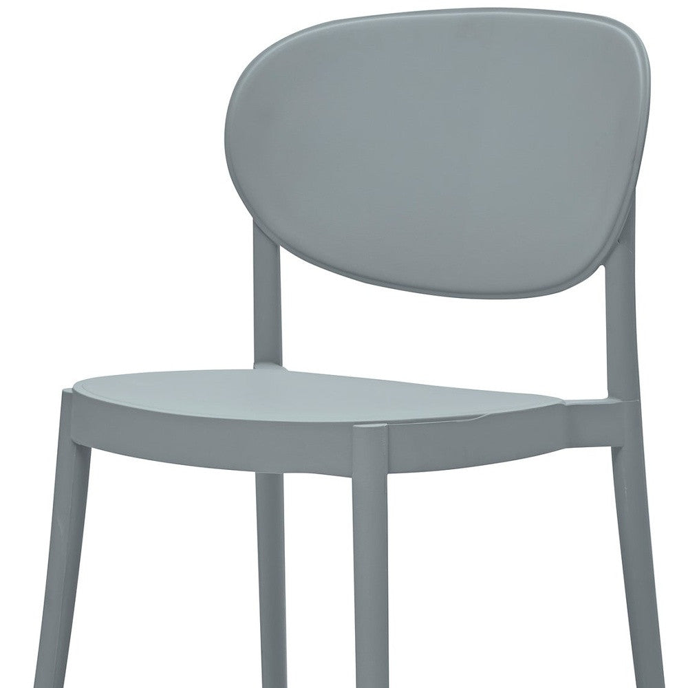 Set of Four Gray Heavy Duty Plastic Dining Side Chairs