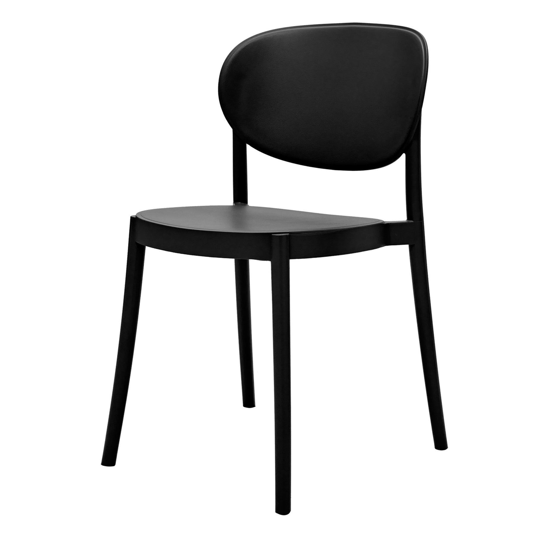Set of Four Black Heavy Duty Plastic Dining Side Chairs