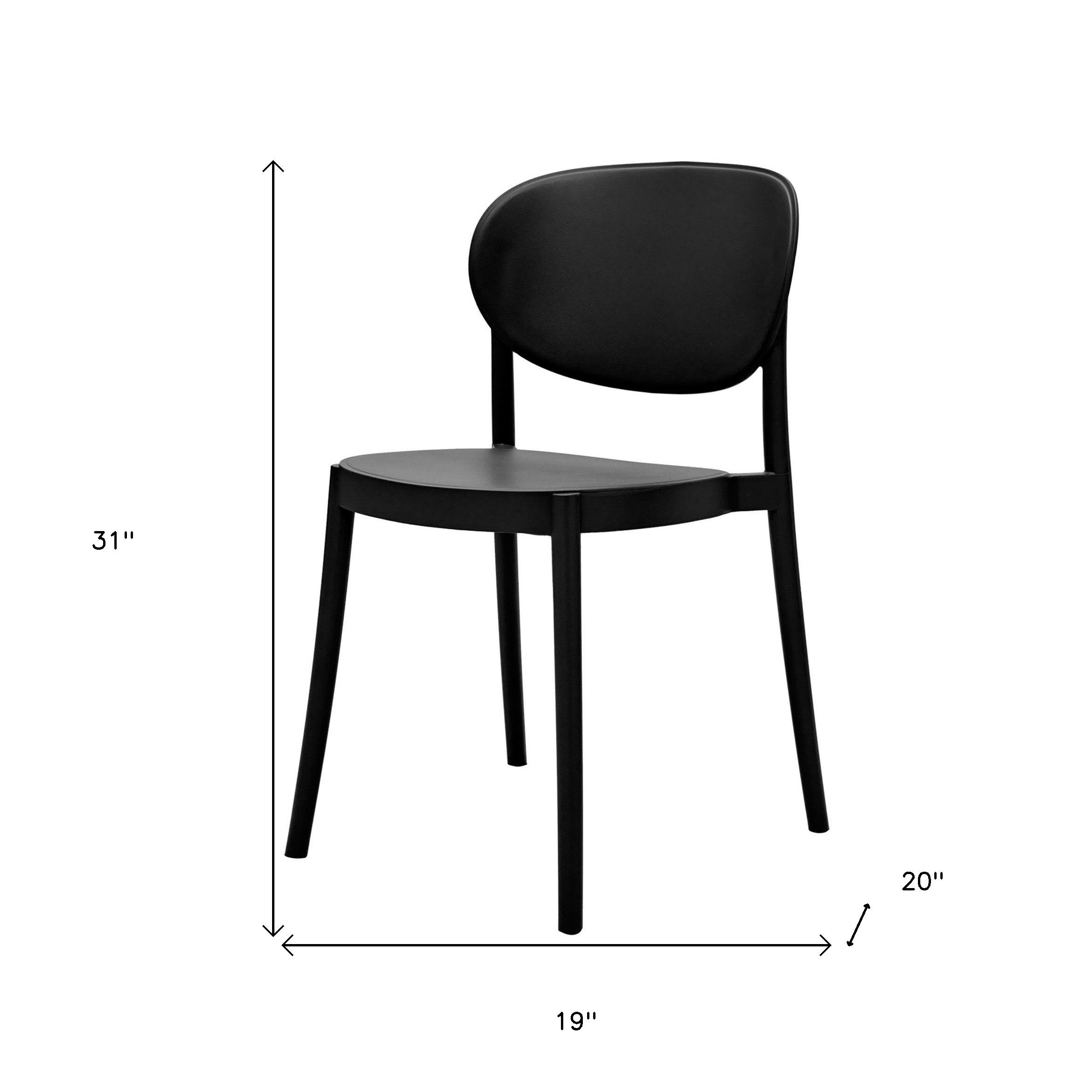 Set of Four Black Heavy Duty Plastic Dining Side Chairs