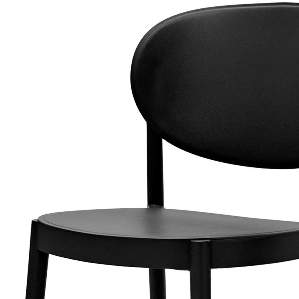 Set of Four Black Heavy Duty Plastic Dining Side Chairs