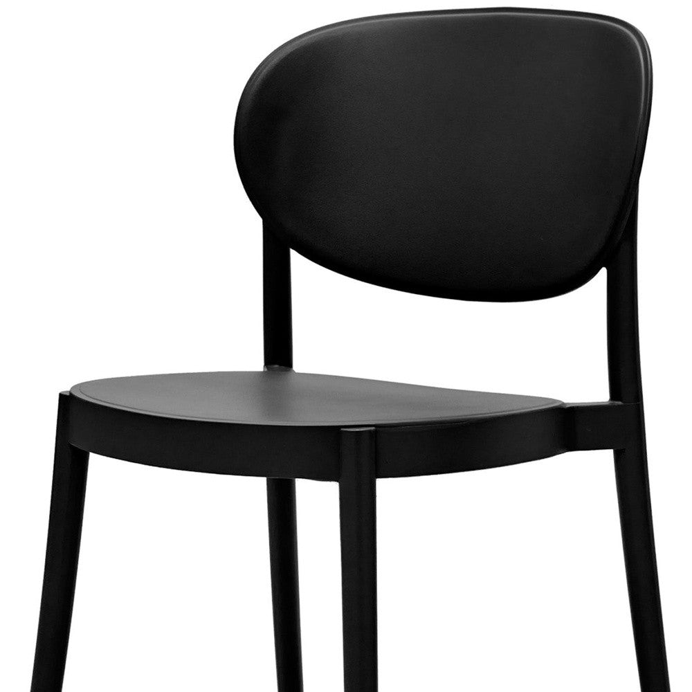 Set of Four Black Heavy Duty Plastic Dining Side Chairs