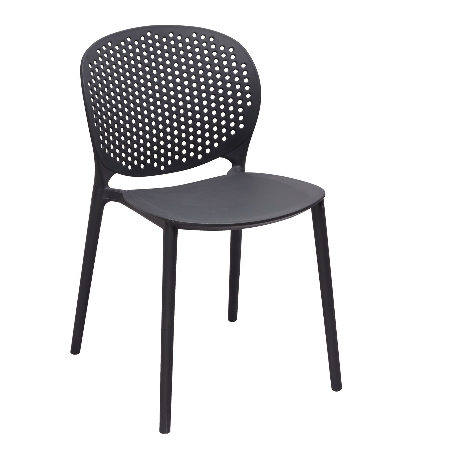 Set of Four Gray Heavy Duty Plastic Dining Side Chairs