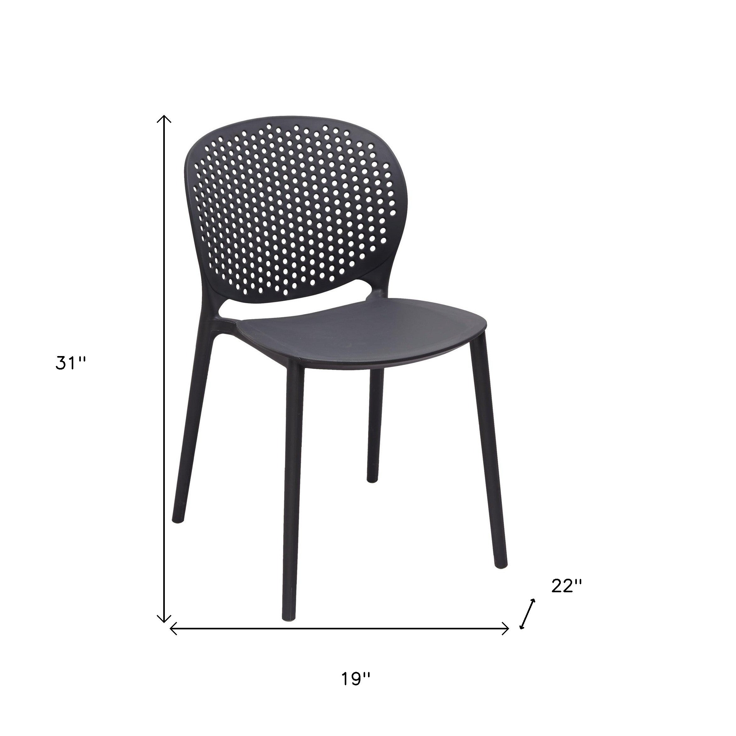 Set of Four Gray Heavy Duty Plastic Dining Side Chairs