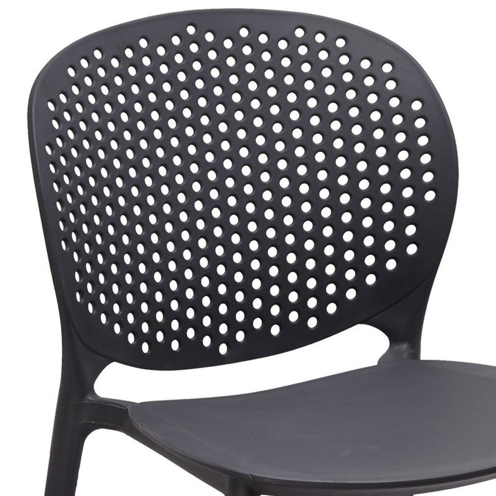 Set of Four Gray Heavy Duty Plastic Dining Side Chairs