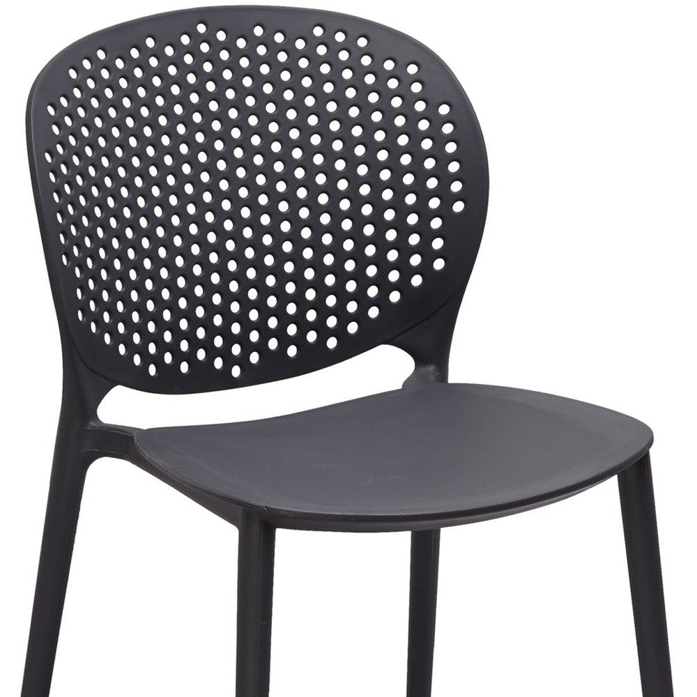 Set of Four Gray Heavy Duty Plastic Dining Side Chairs