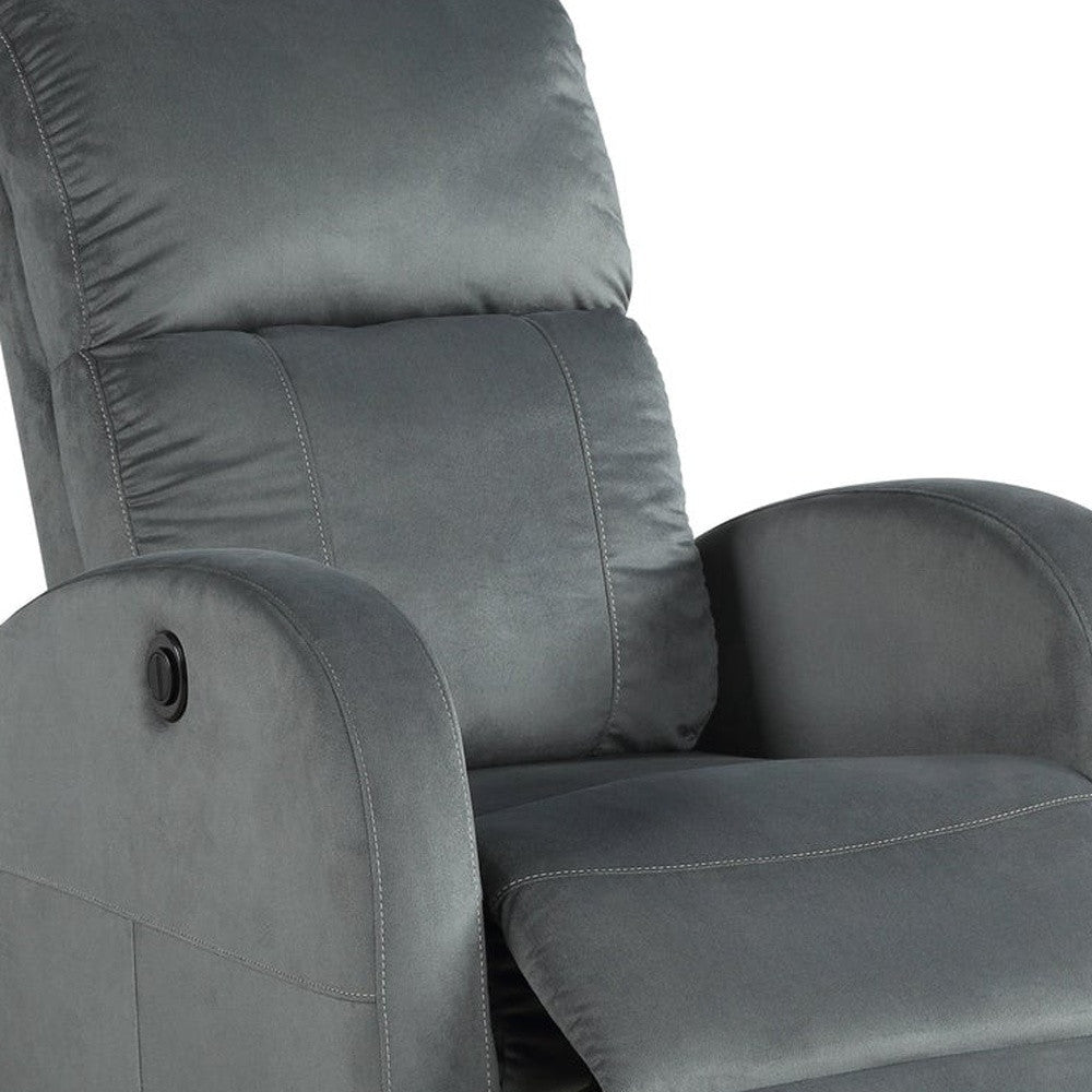 28" Gray Velvet Power Club Recliner