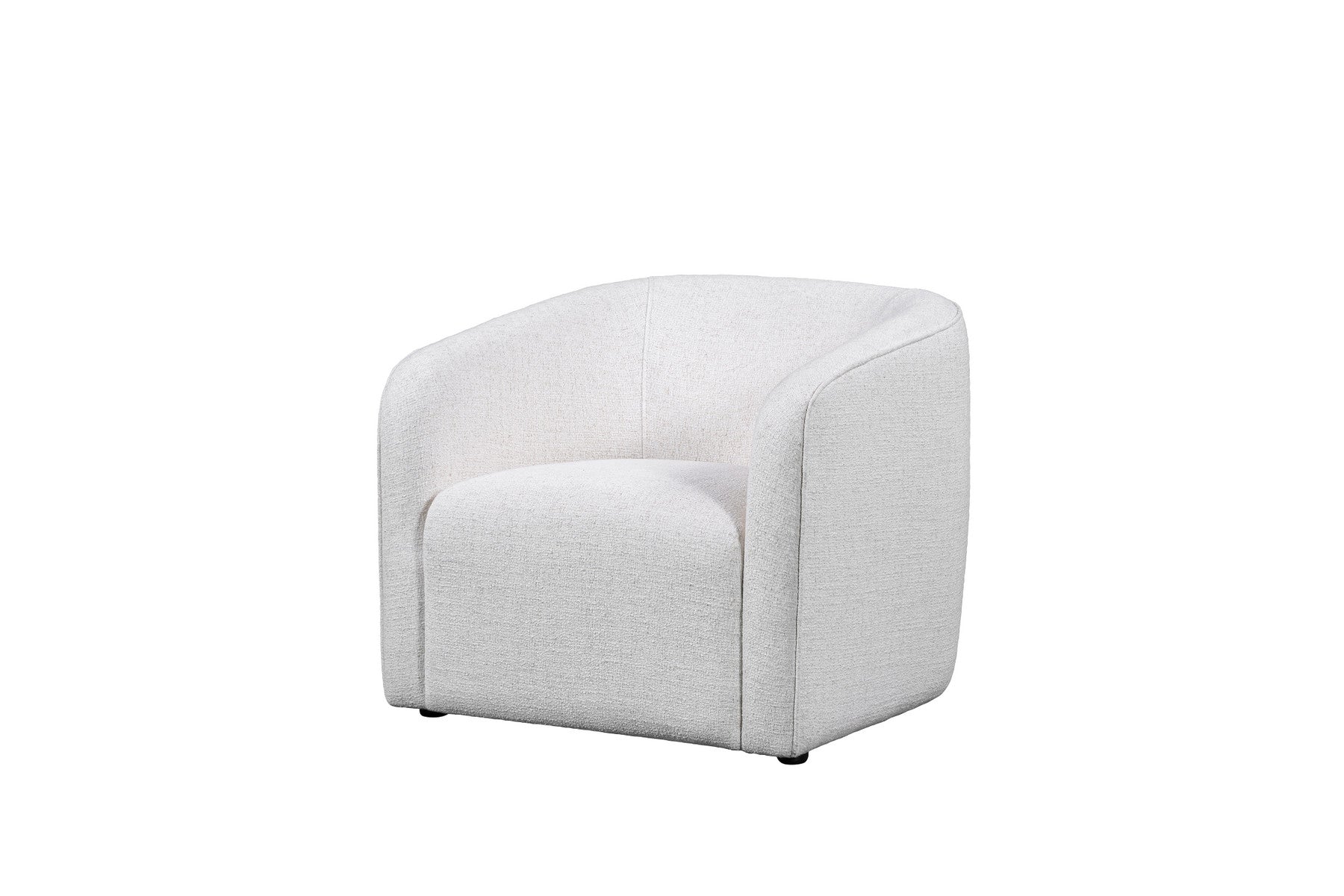 32" Off White Fabric Barrel Club Chair