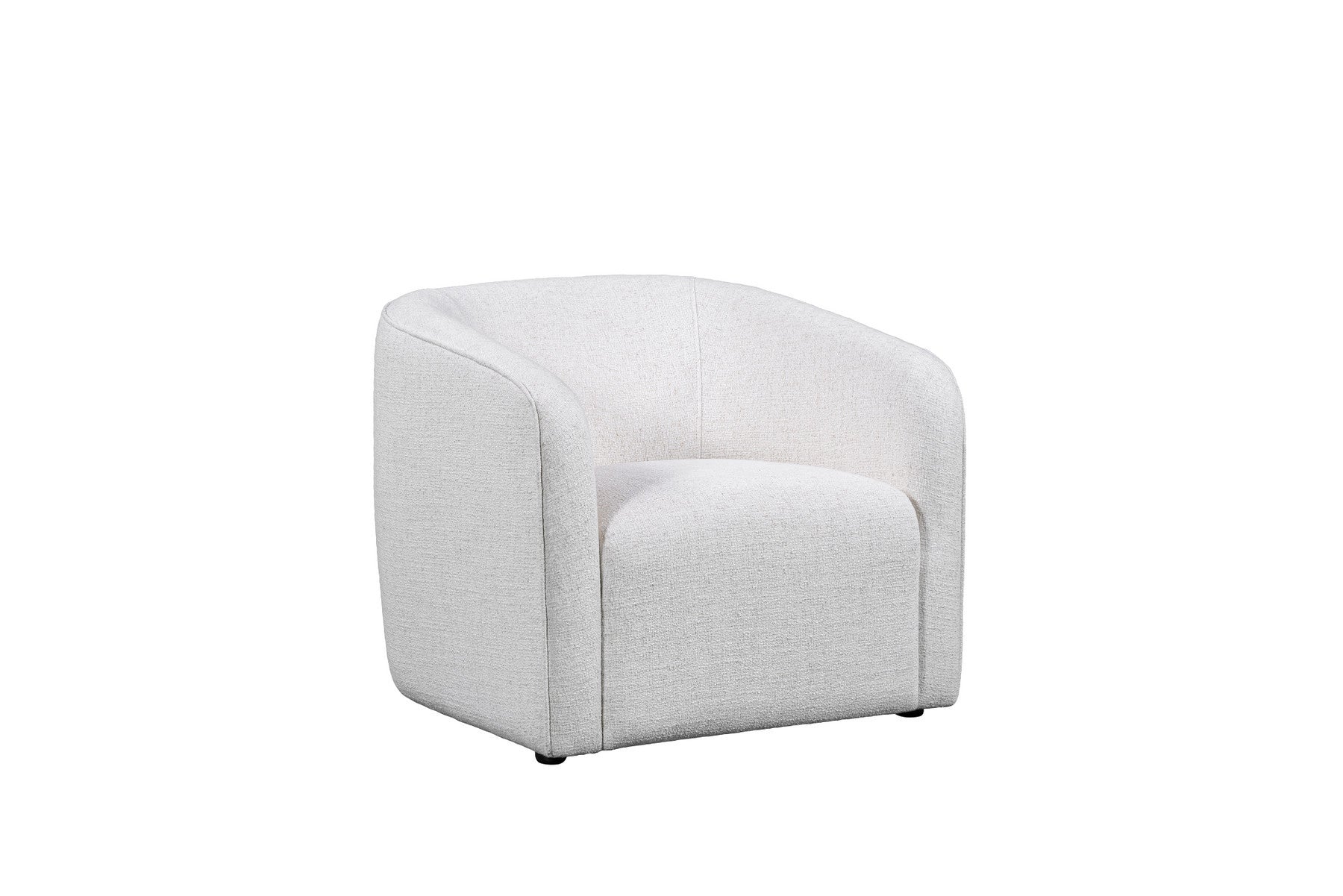 32" Off White Fabric Barrel Club Chair